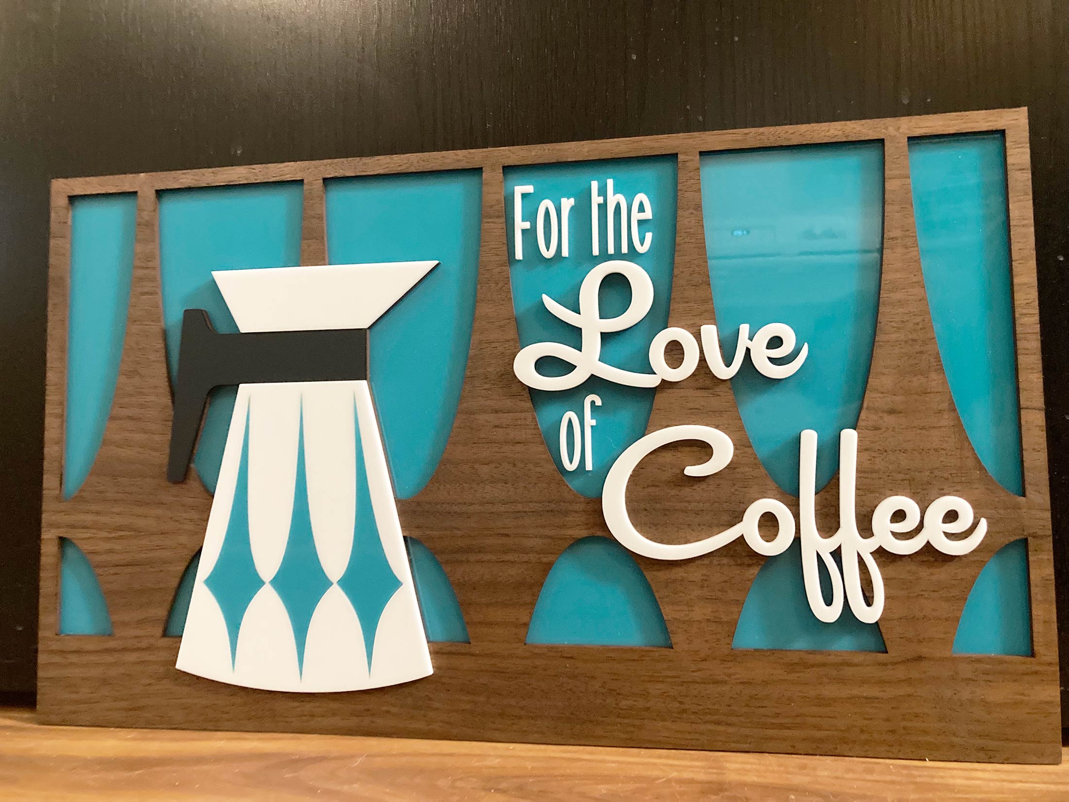 "For the Love of Coffee" Mid Century Modern Coffee Signs