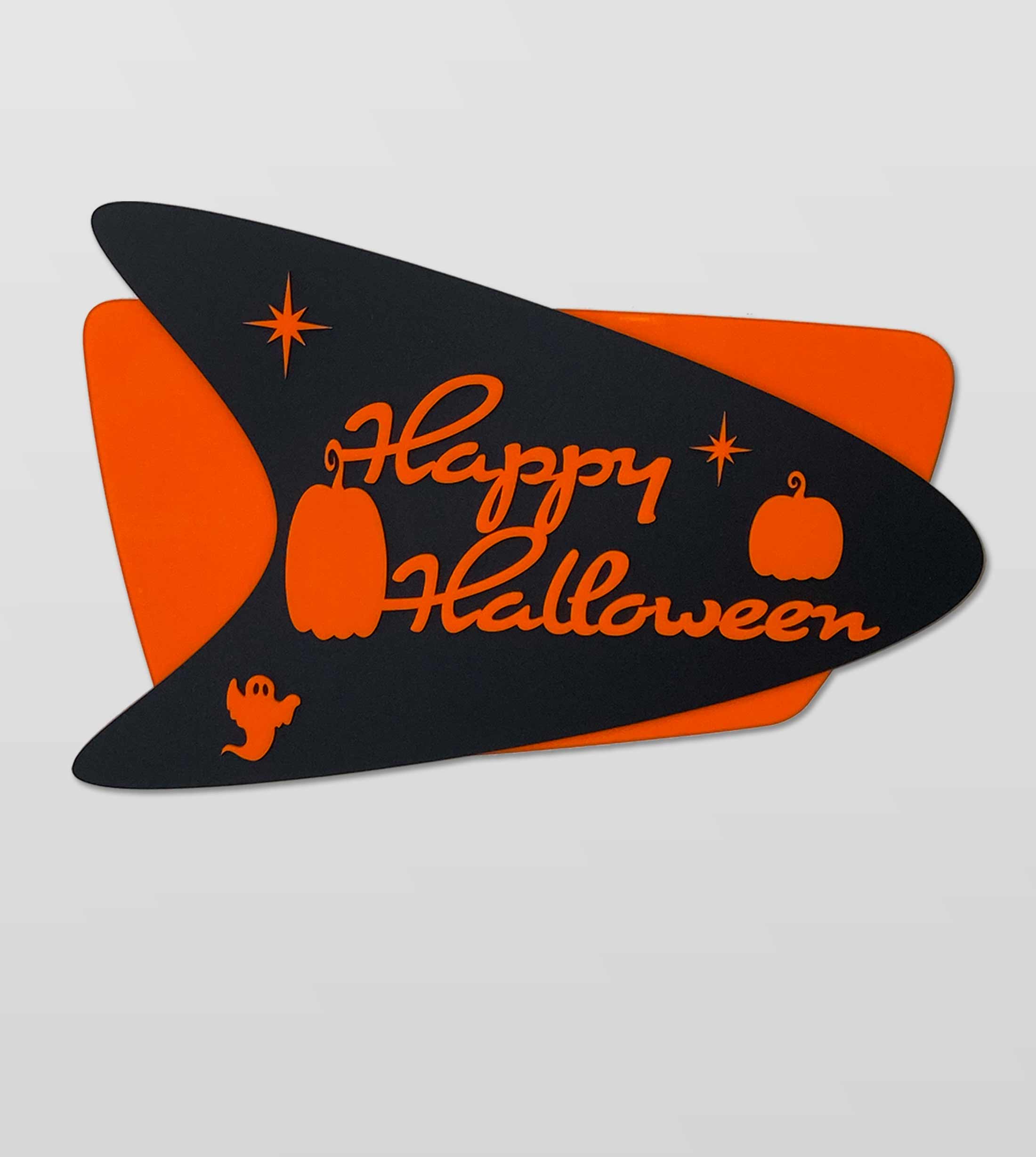 Happy Halloween Boomerang Wall Sign | Pumpkin & Ghost