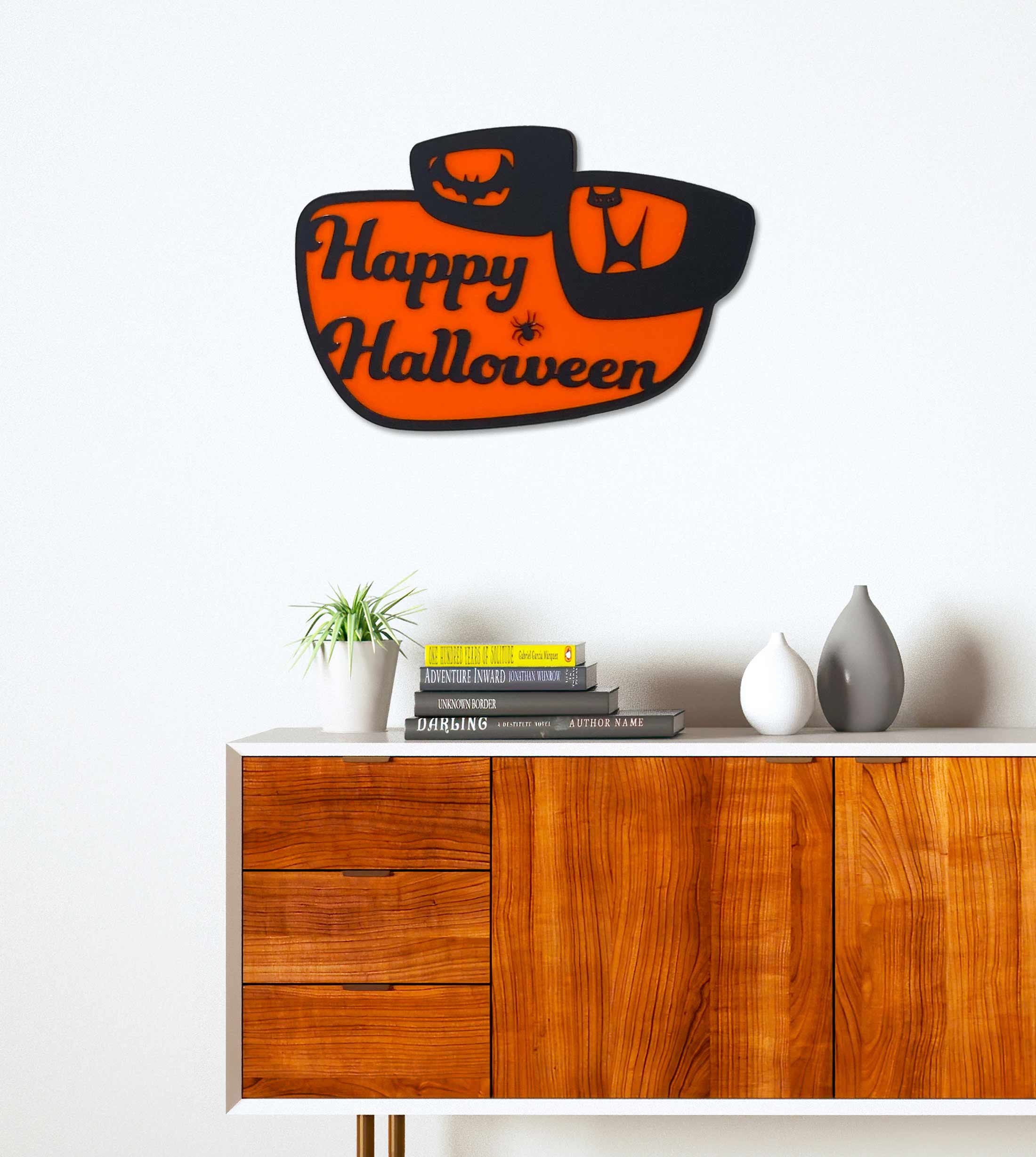 Halloween Wall Sign | Cat & Bat