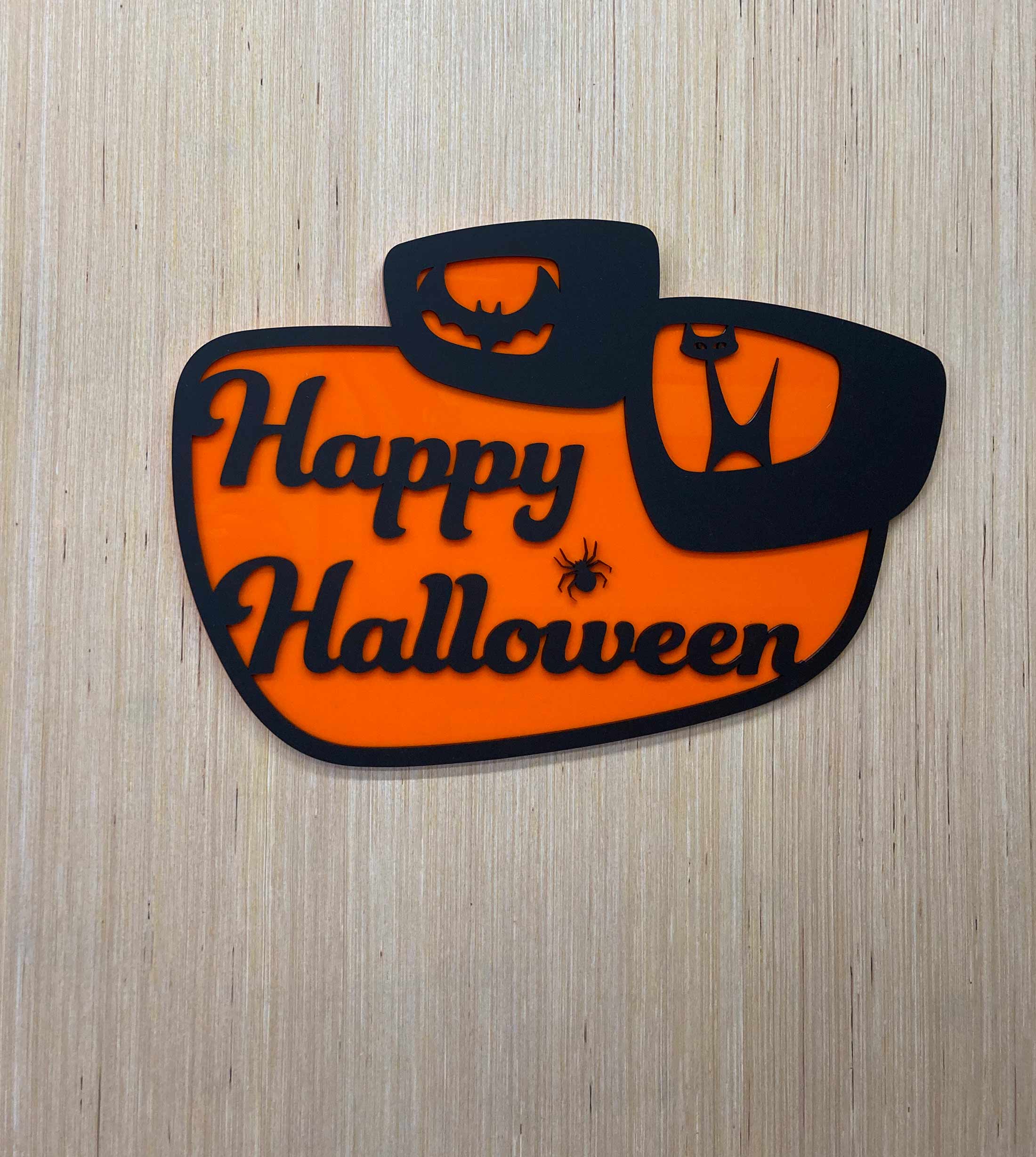 Halloween Wall Sign | Cat & Bat