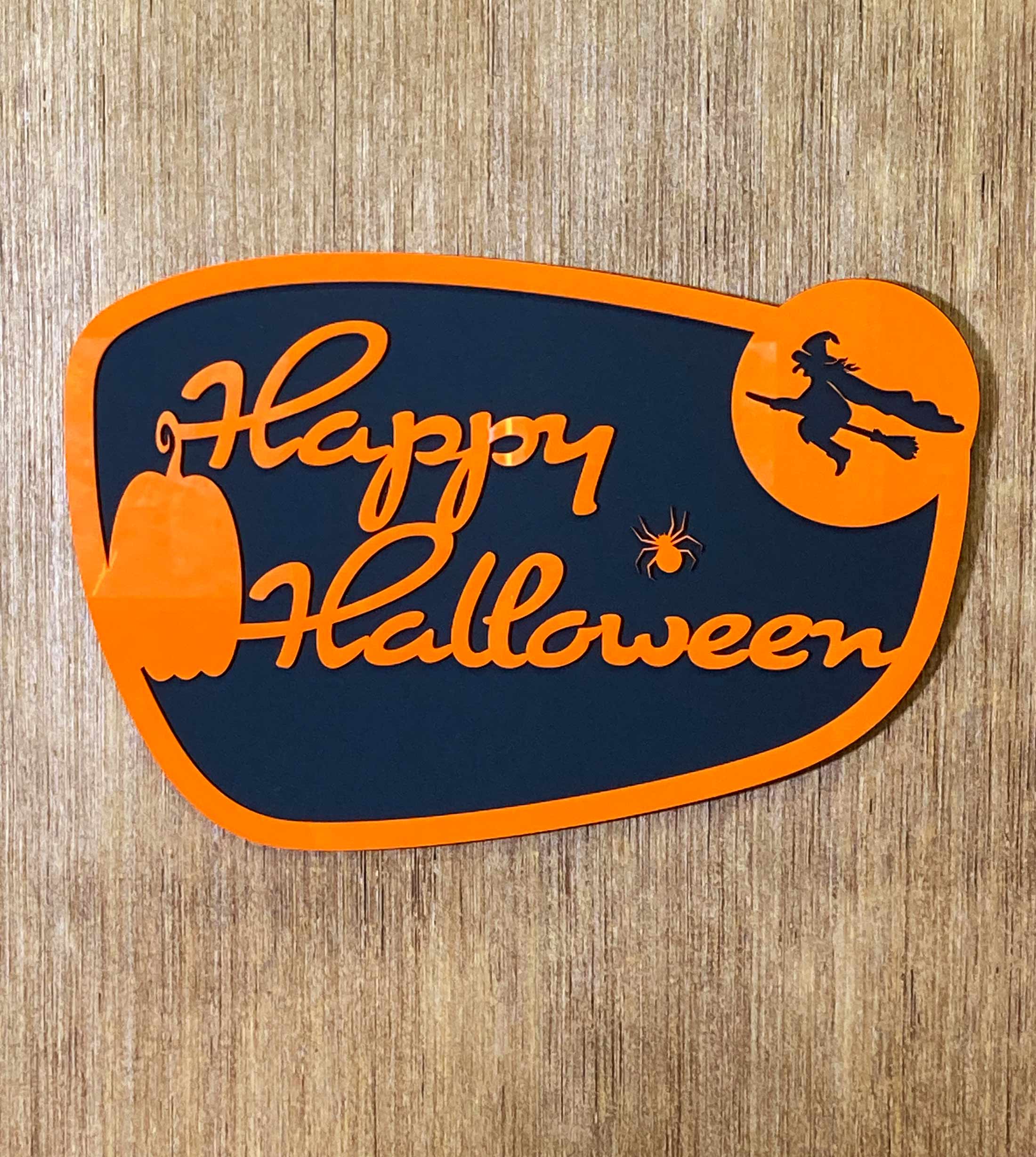 Happy Halloween Wall Sign | Witch & Pumpkin