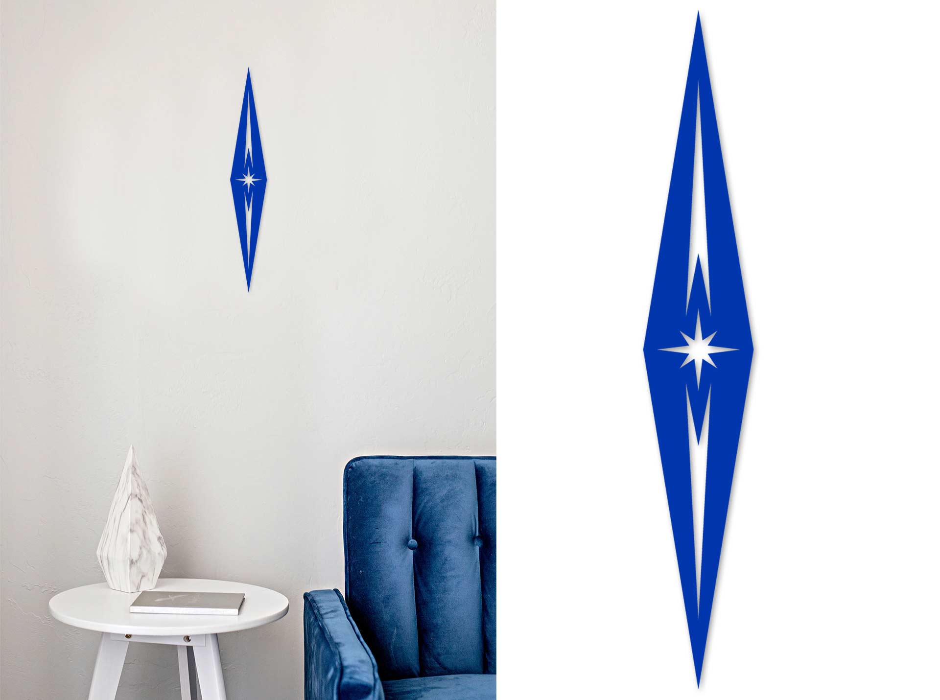 The Kingpin - Mid Century Modern Diamond Wall decor