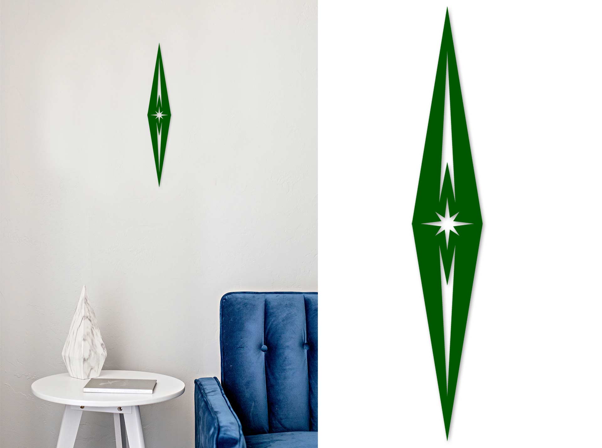 The Kingpin - Mid Century Modern Diamond Wall decor