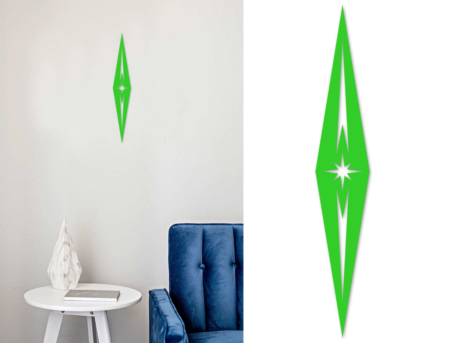 The Kingpin - Mid Century Modern Diamond Wall decor