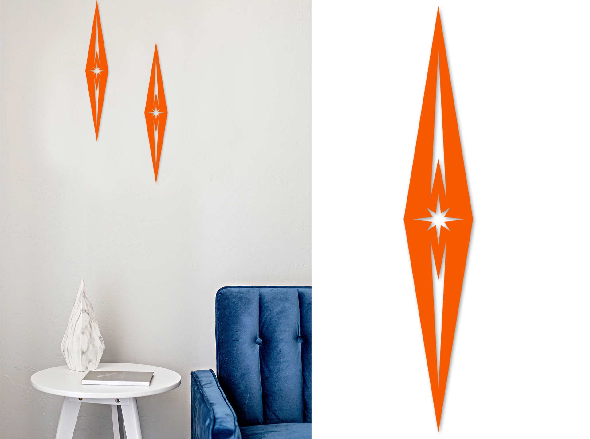 The Kingpin - Mid Century Modern Diamond Wall decor