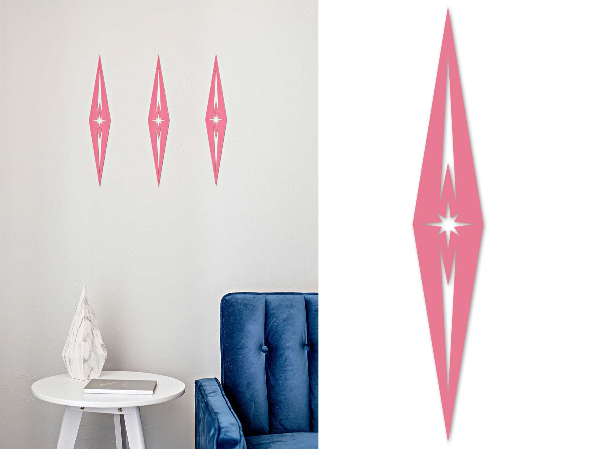The Kingpin - Mid Century Modern Diamond Wall decor