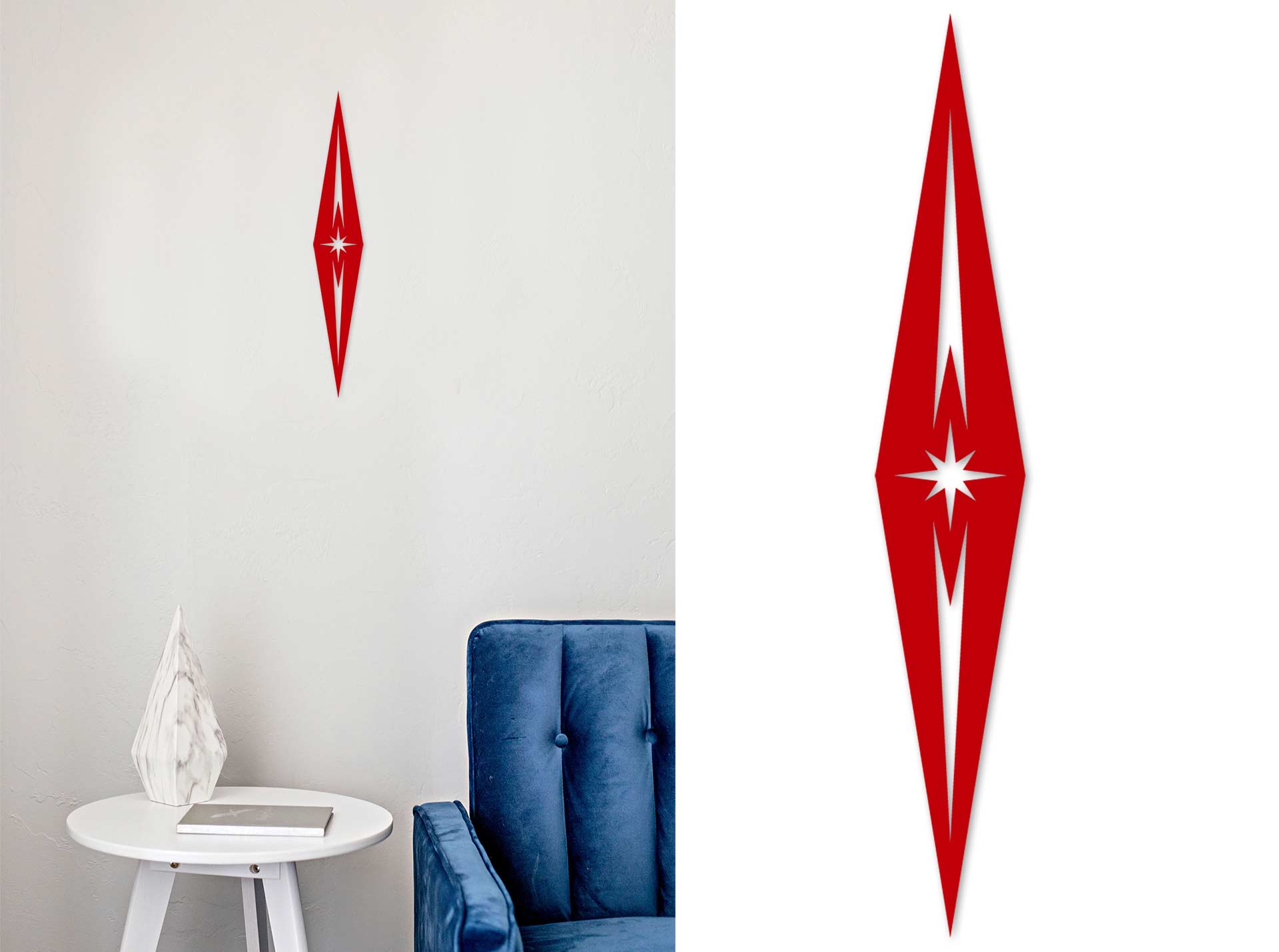 The Kingpin - Mid Century Modern Diamond Wall decor