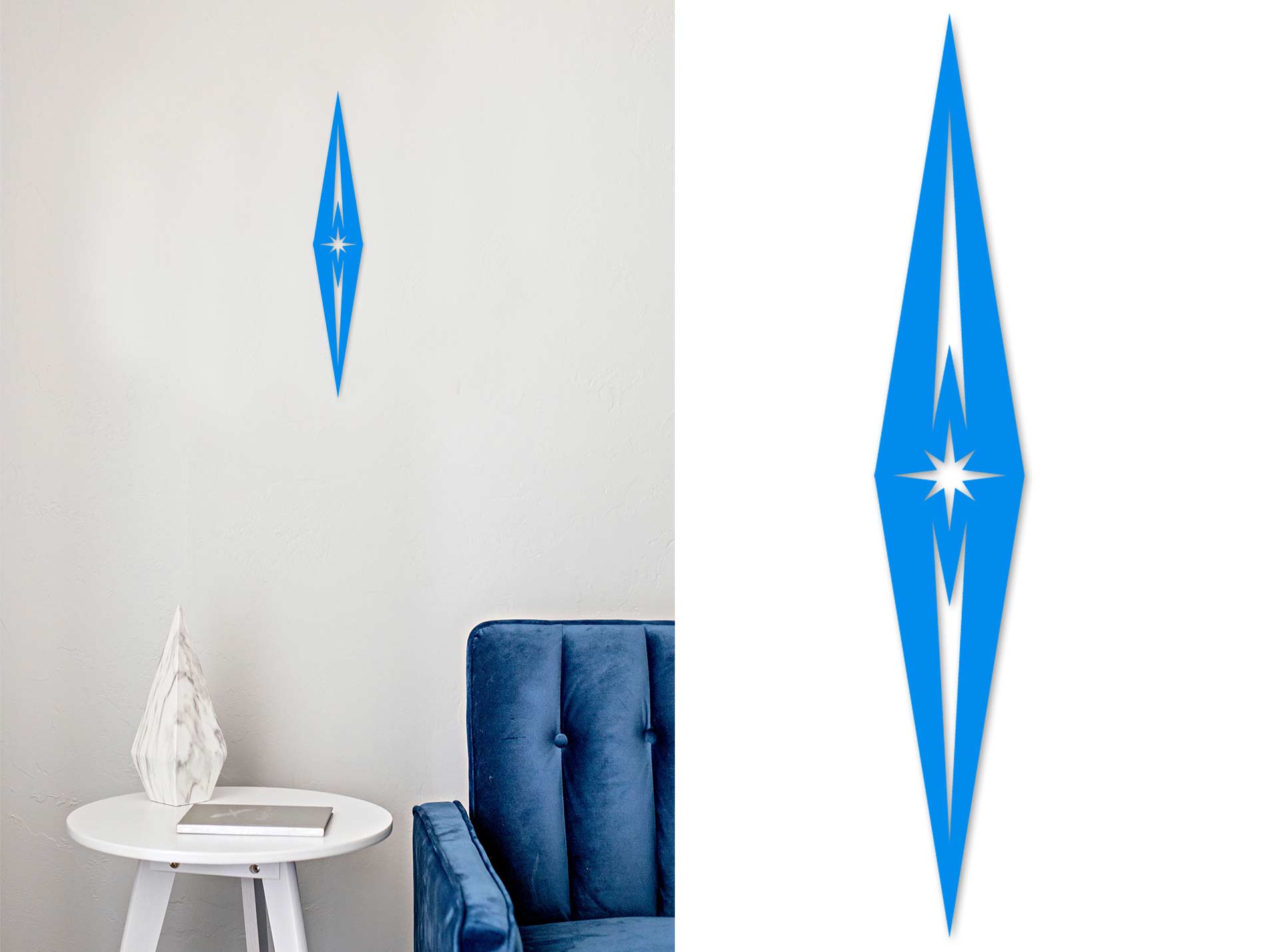 The Kingpin - Mid Century Modern Diamond Wall decor