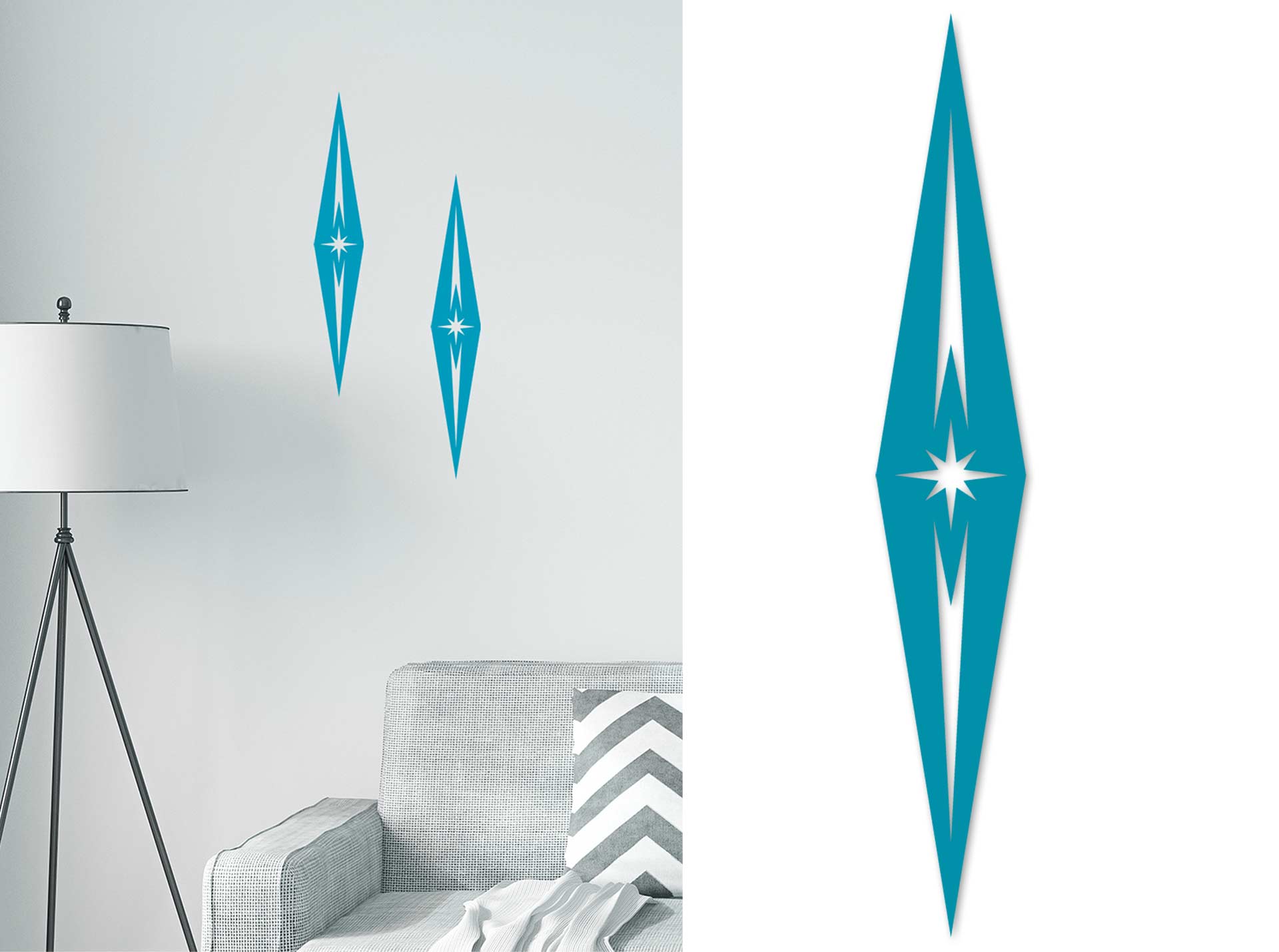 The Kingpin - Mid Century Modern Diamond Wall decor