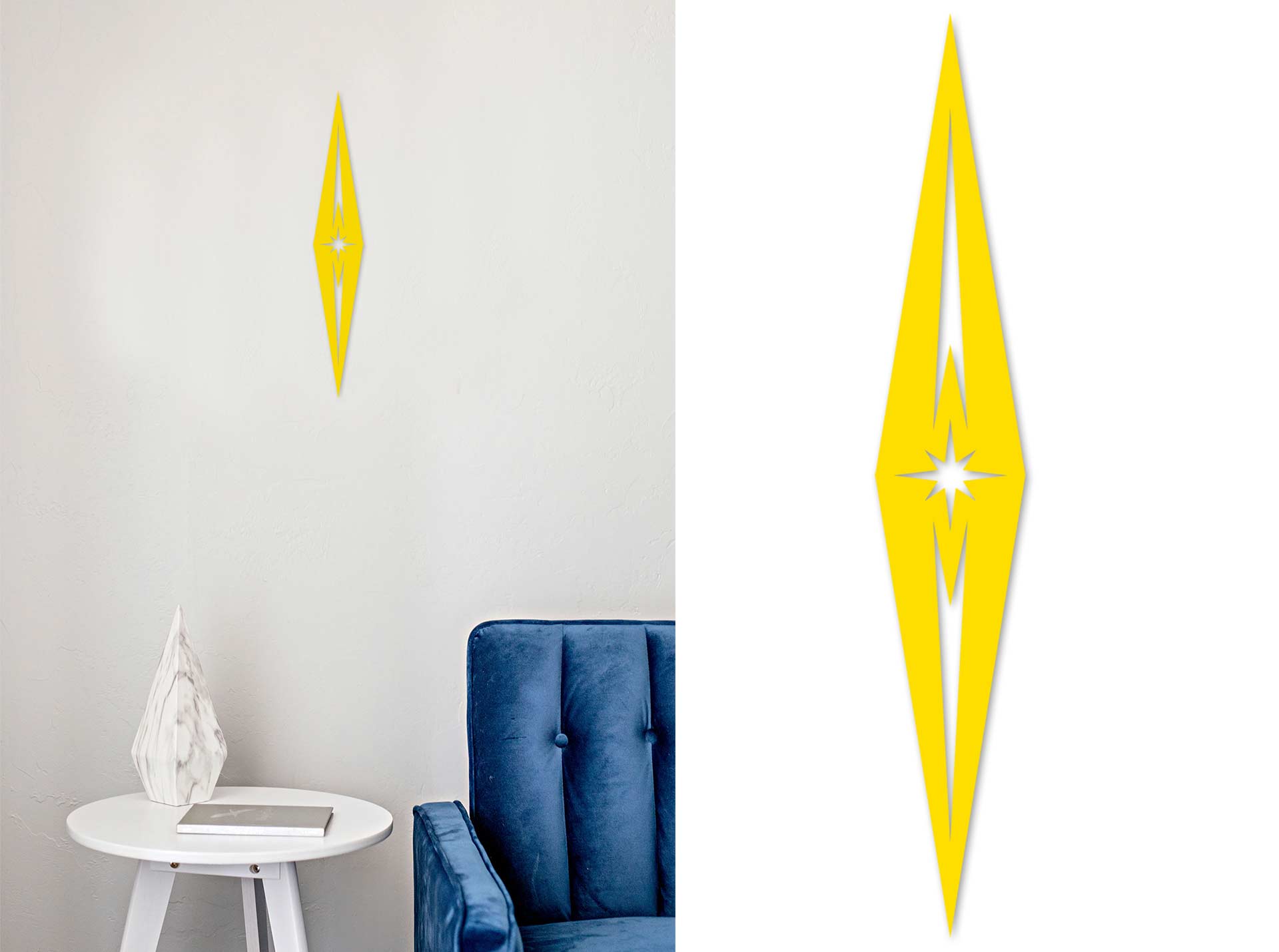 The Kingpin - Mid Century Modern Diamond Wall decor
