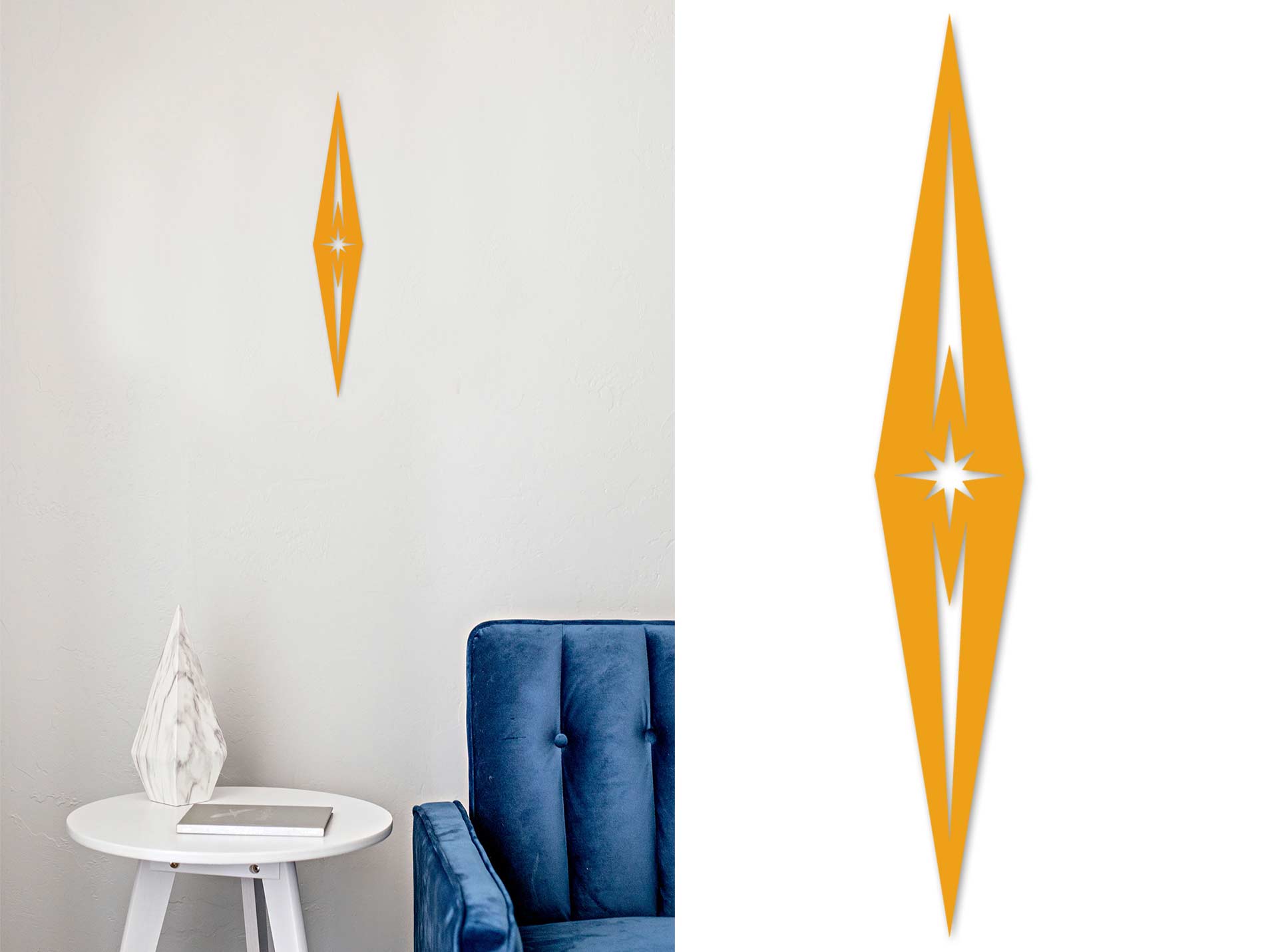 The Kingpin - Mid Century Modern Diamond Wall decor