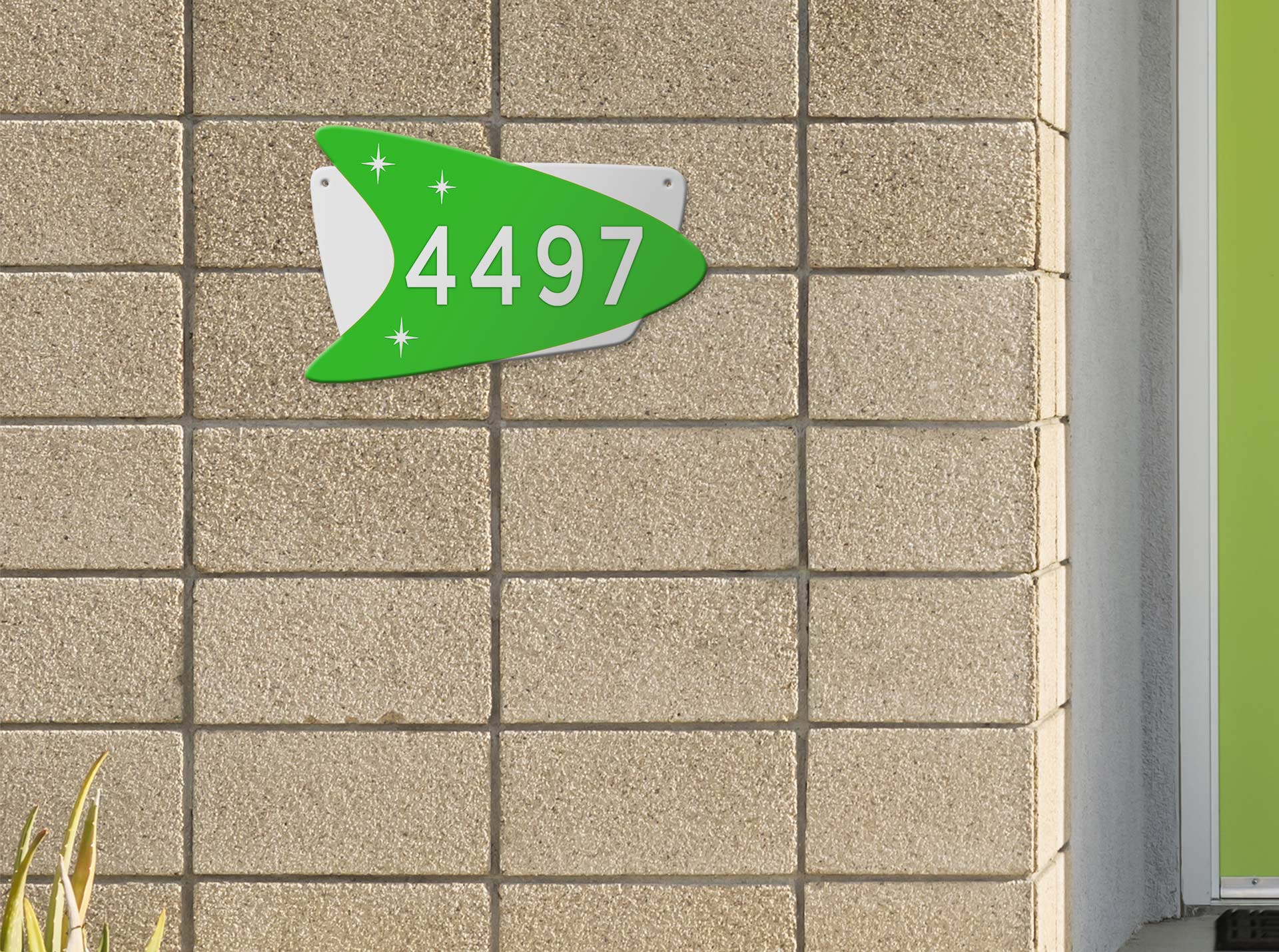 Boomerang Address Sign | Mid century modern style