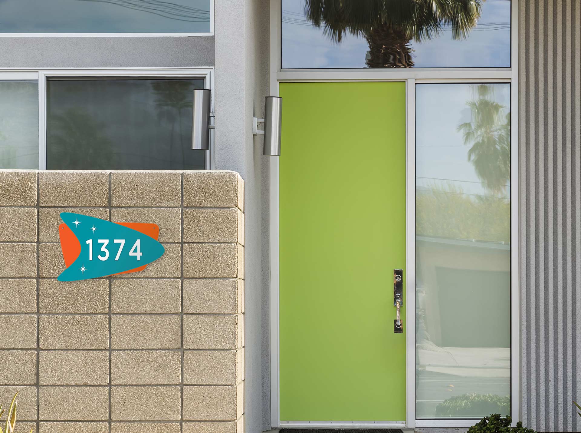 Boomerang Address Sign | Mid century modern style