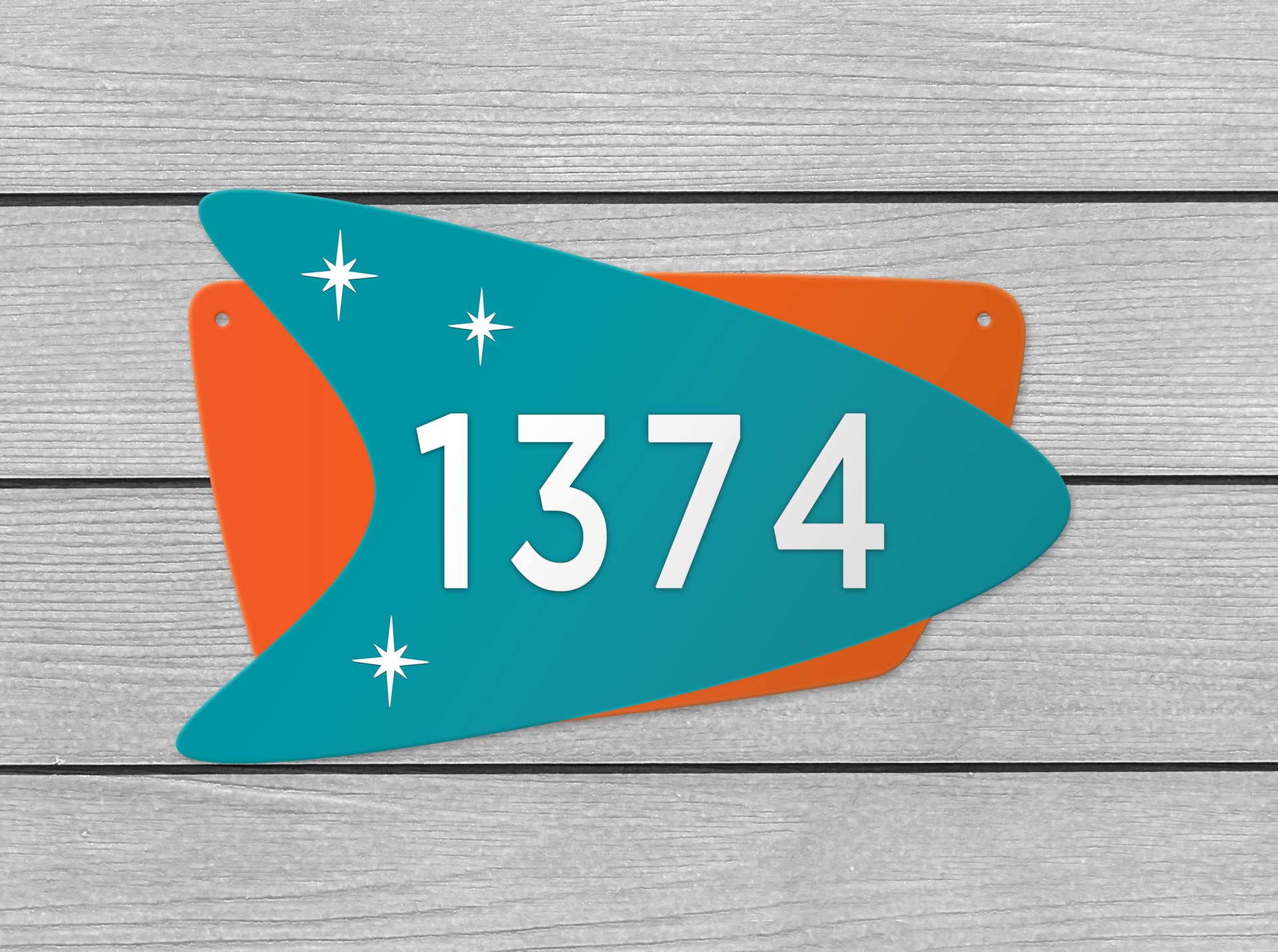 Boomerang Address Sign | Mid century modern style