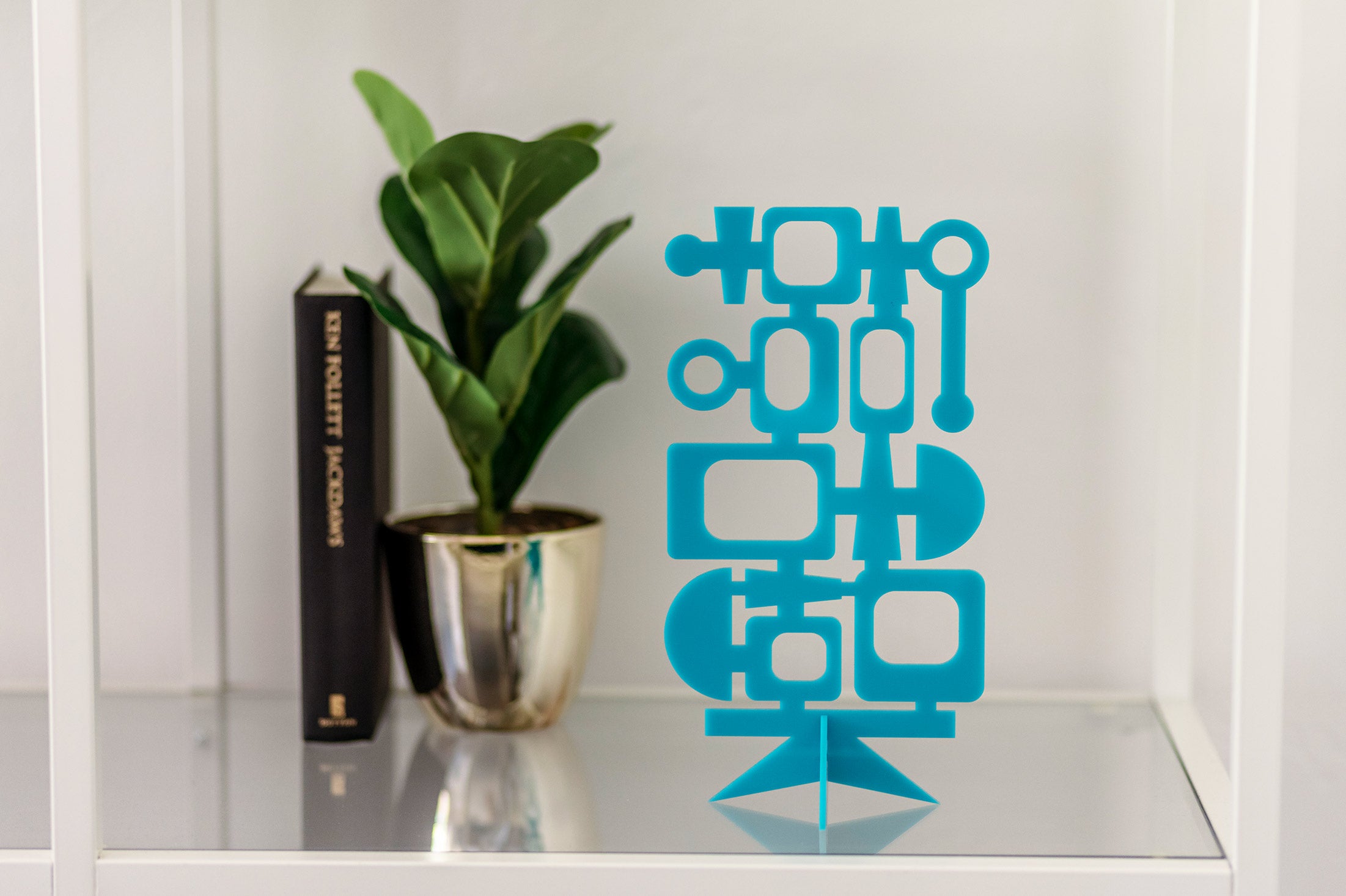 MCM GeoFlow Accent Sculpture | Mid Century Modern Table Decor