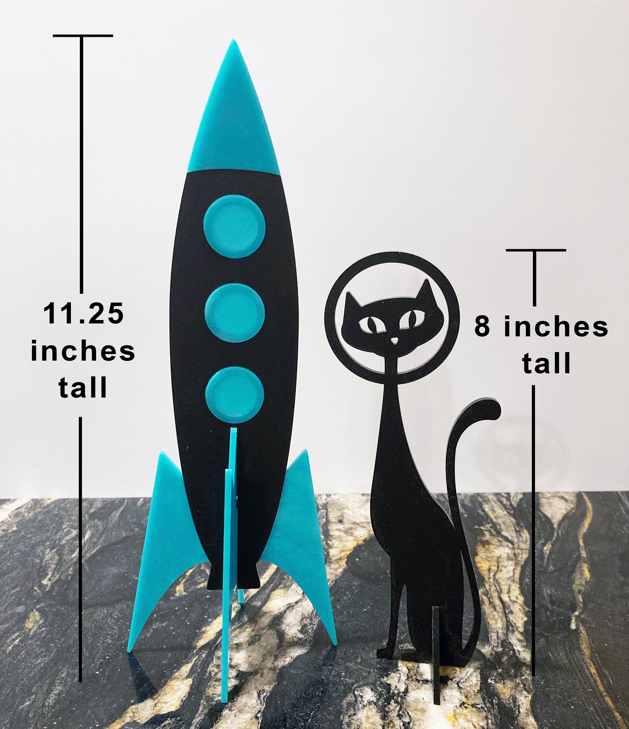 Atomic Space Rocket with Black Cat