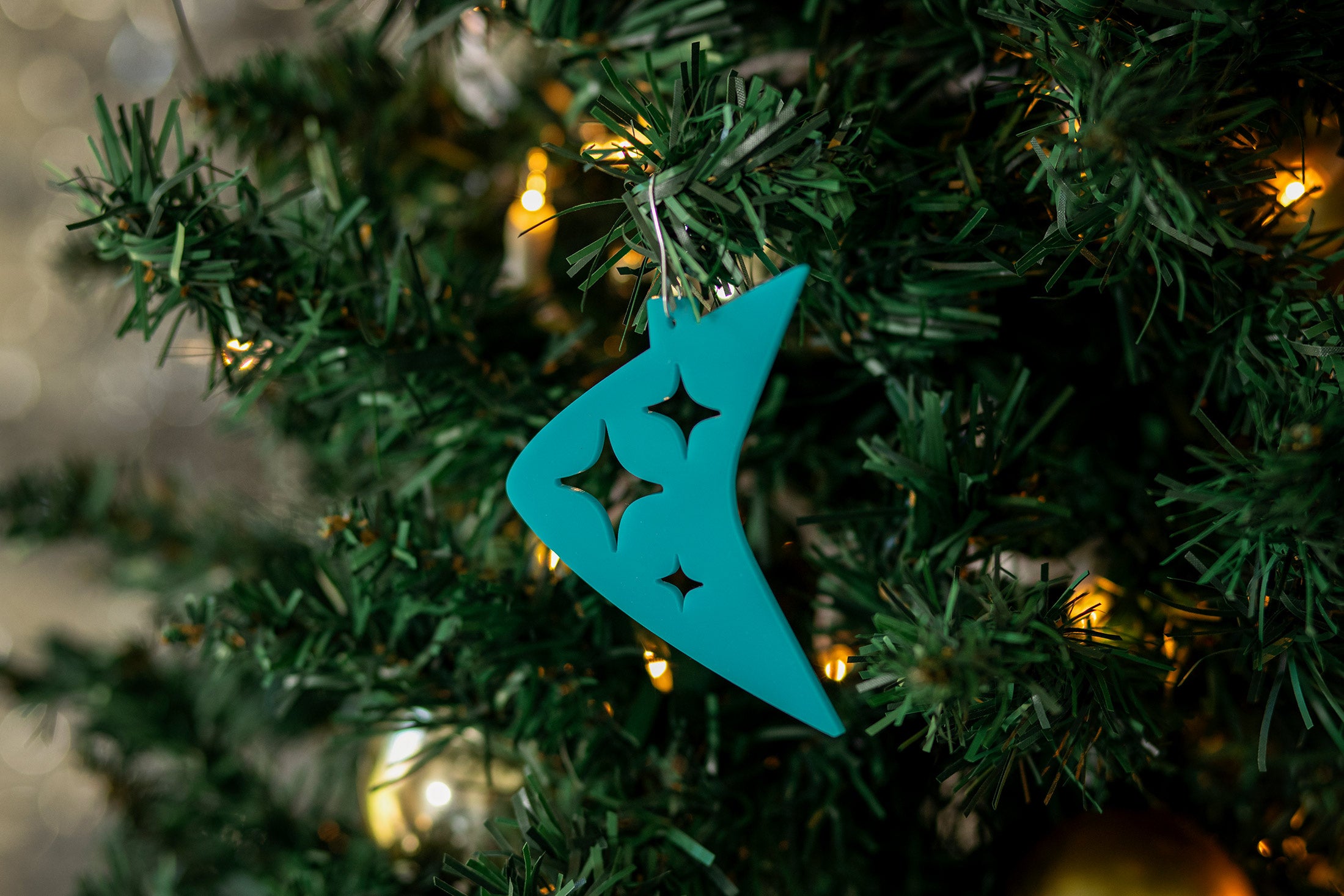 Boomerang & Stars Mid Century Modern Christmas Ornament