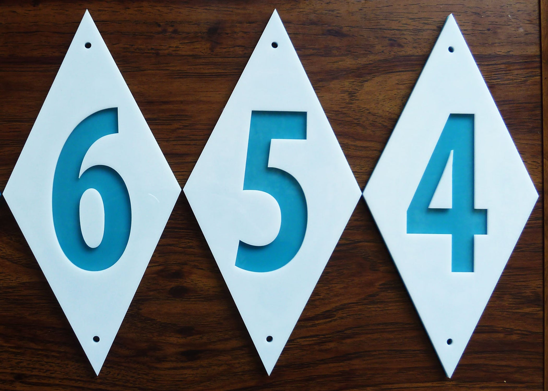 Individual Mid Century Modern House Number - Diamond Shaped Sign