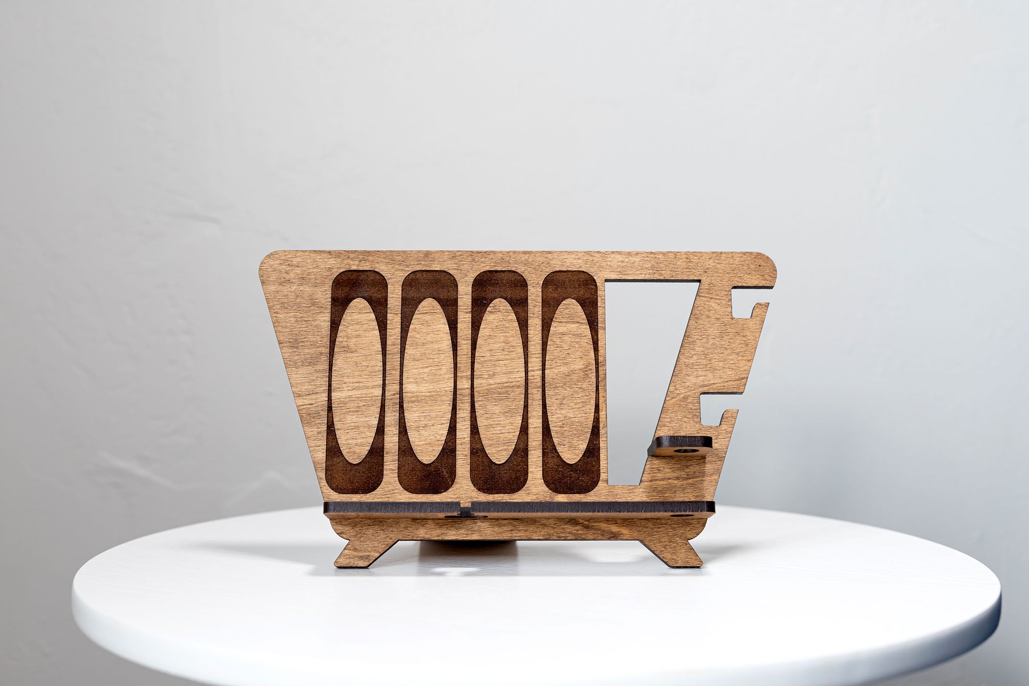 Wood Phone Docking Station - Mid Century Modern Style