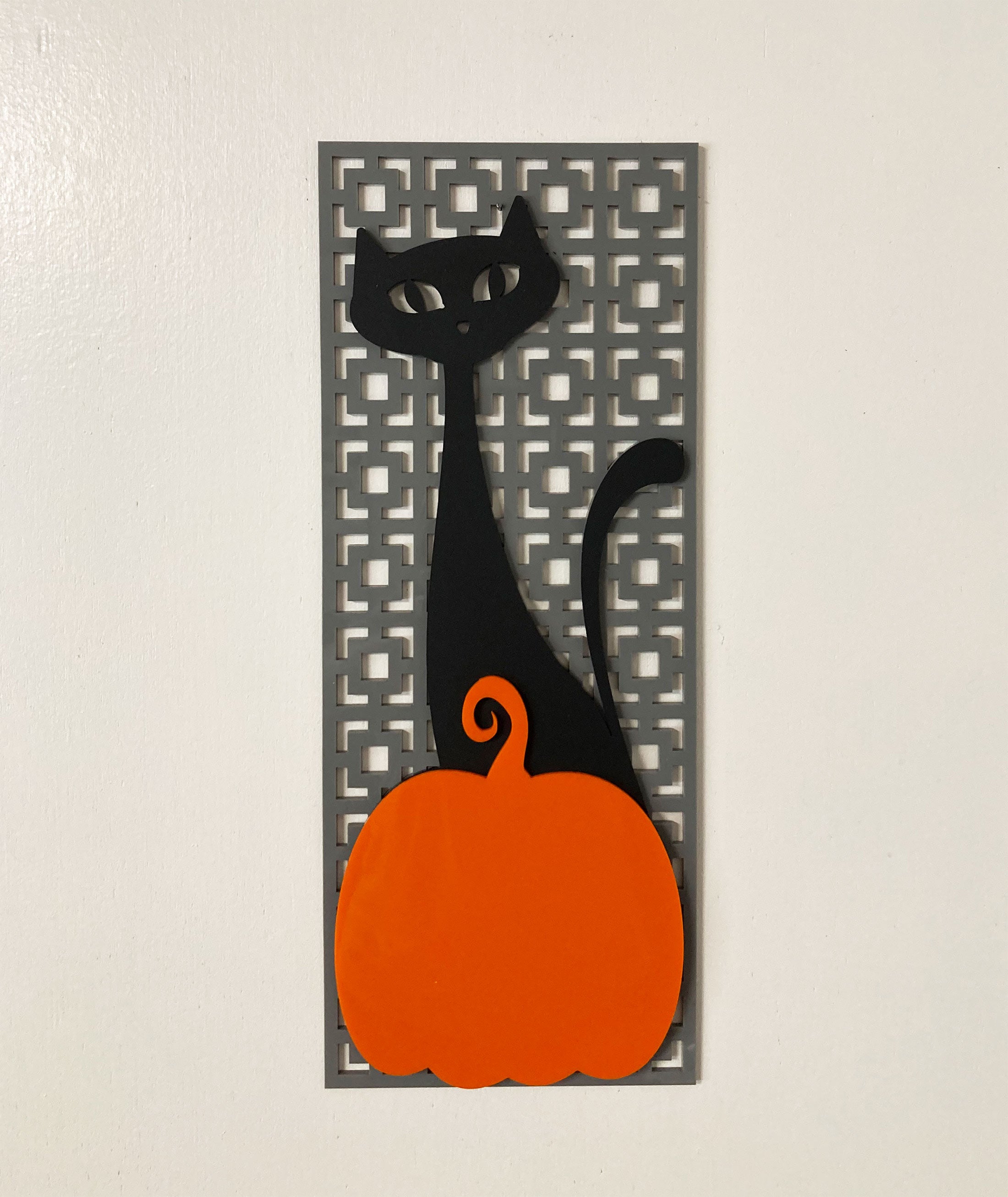 Halloween Breezeway Cat with Pumpkin