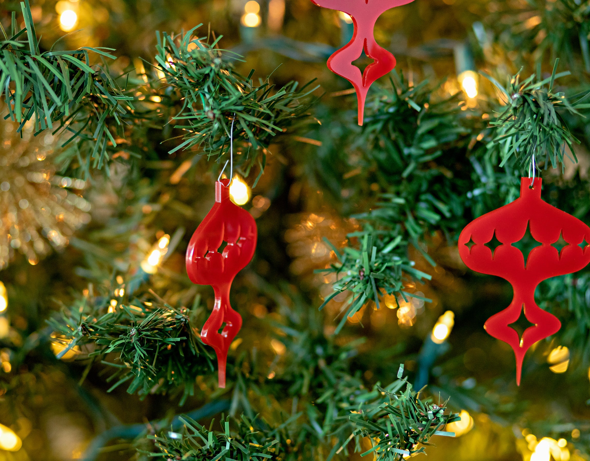 Mid Century Modern Christmas Ornament - Tall Bulb Ornament