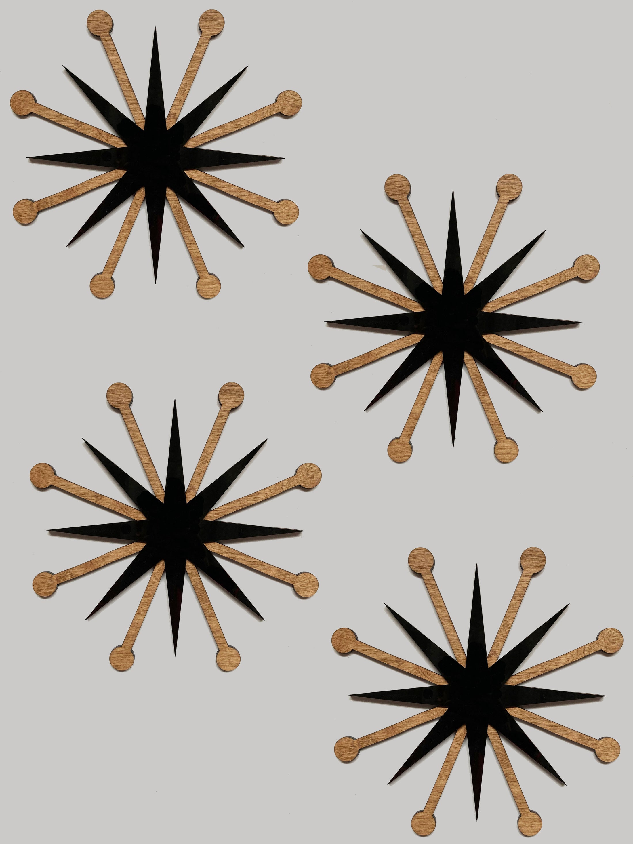 The Starburst Wood/Black - Mid-Century Modern Atomic
