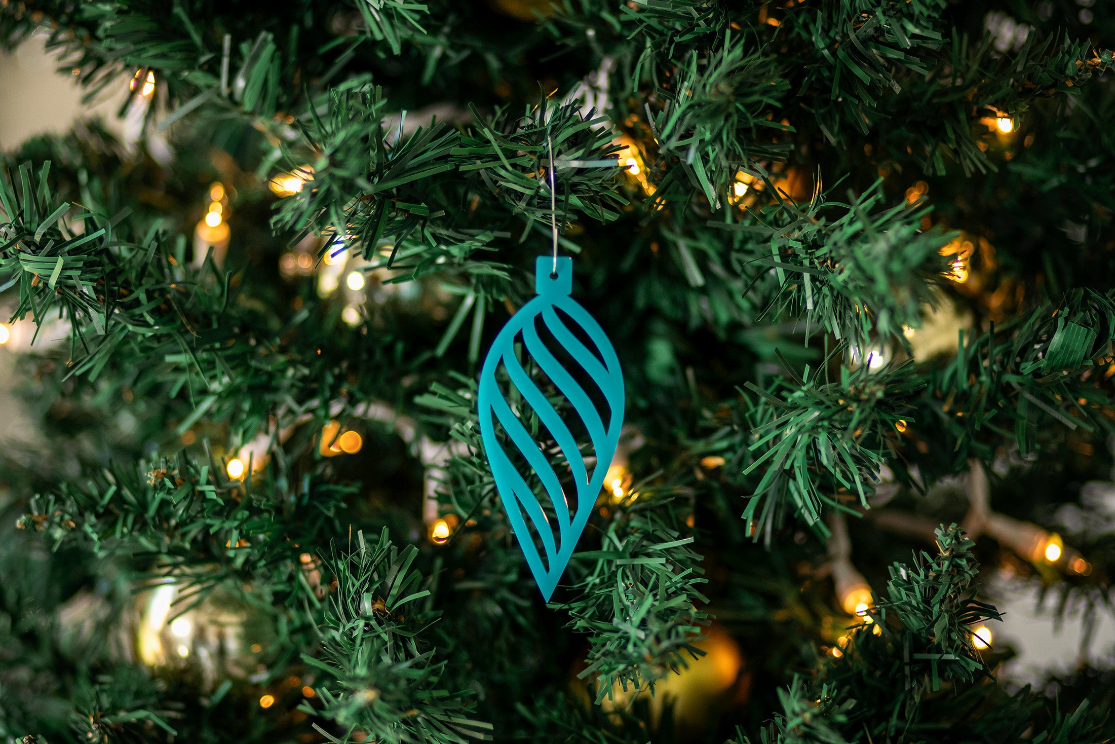 Tear Drop Mid Century Modern Christmas Ornament