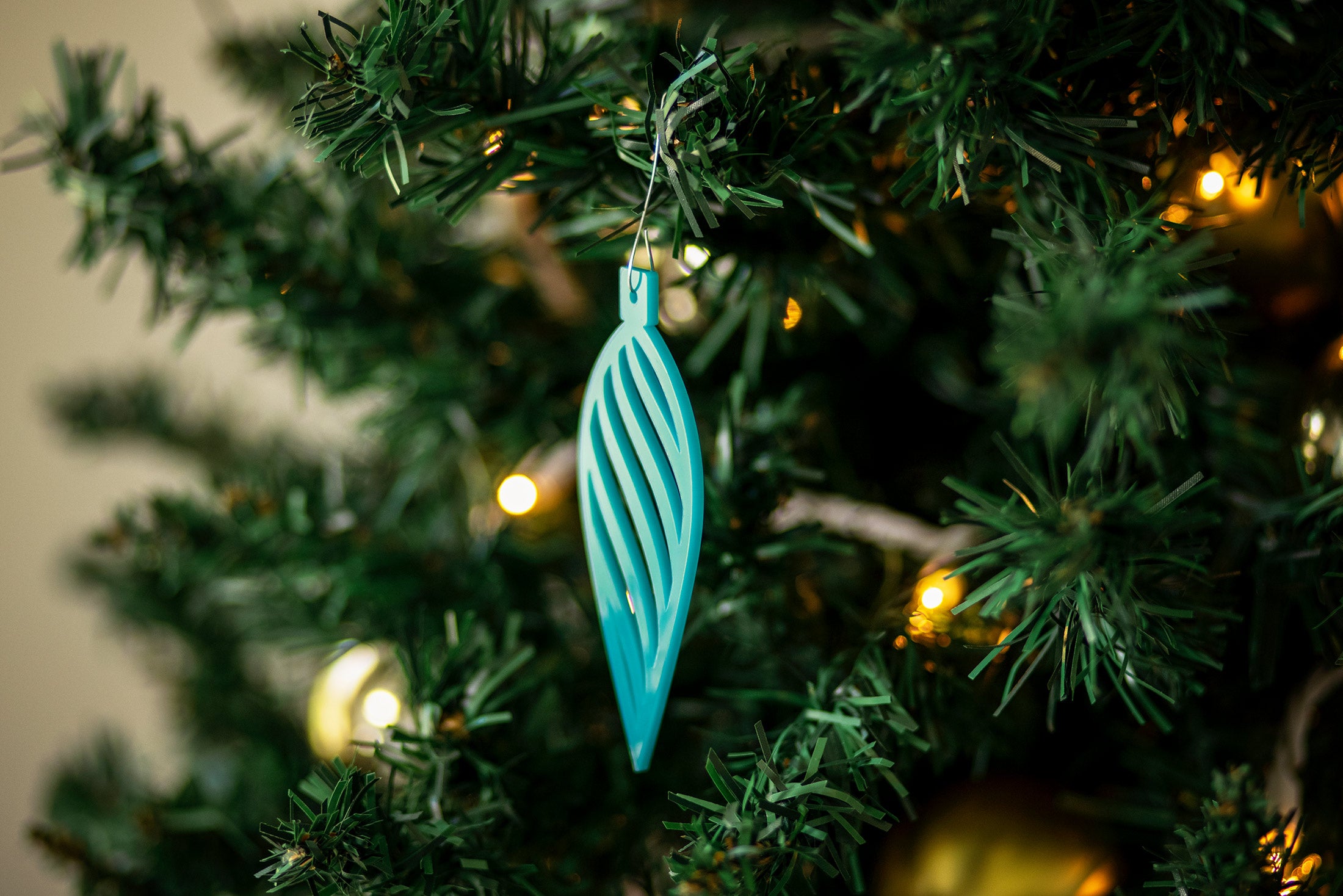 Tear Drop Mid Century Modern Christmas Ornament