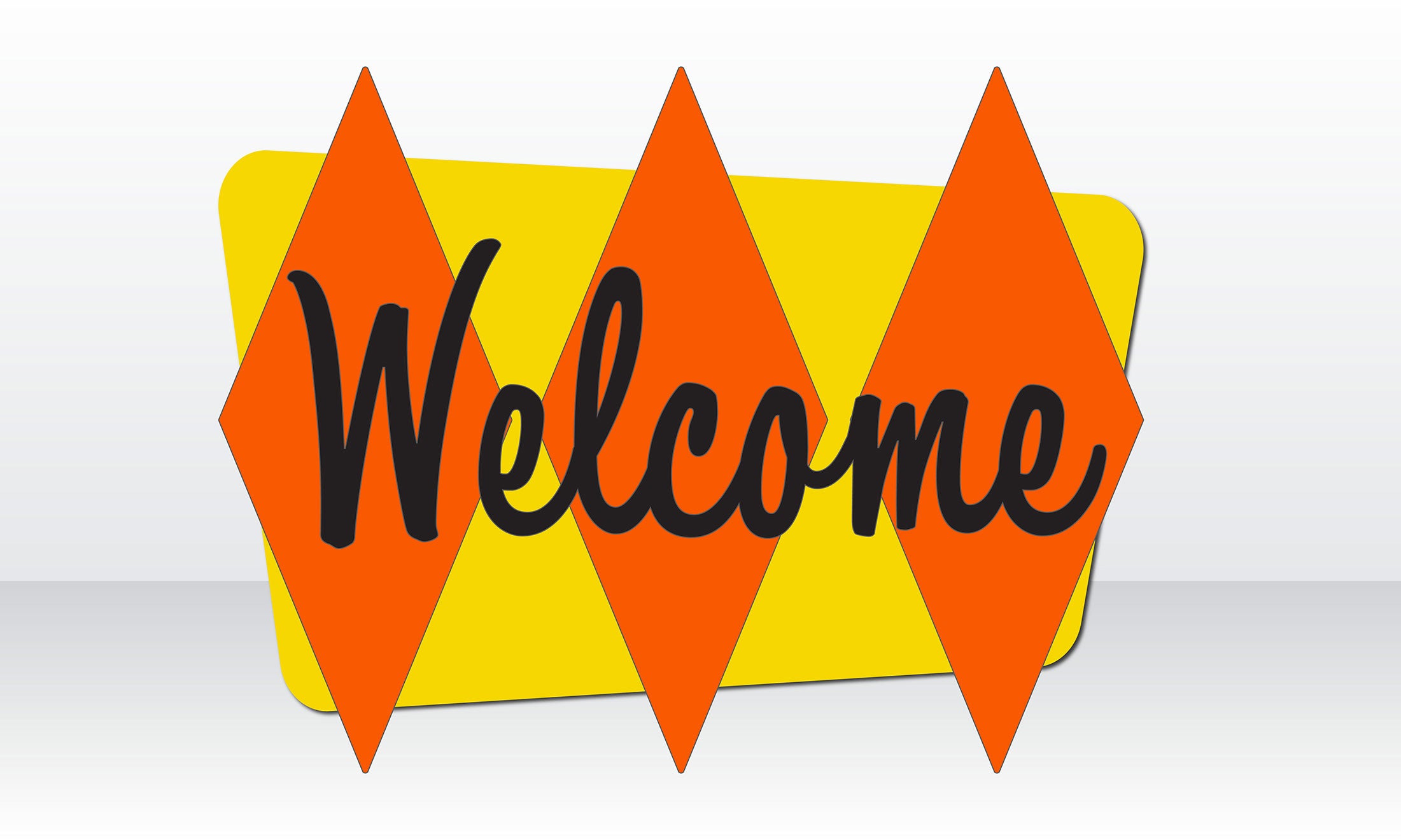 Mid Century Modern Style Welcome Sign | Triple Diamond