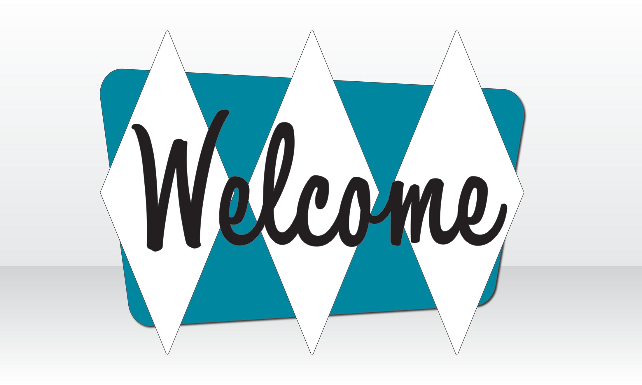 Mid Century Modern Style Welcome Sign | Triple Diamond