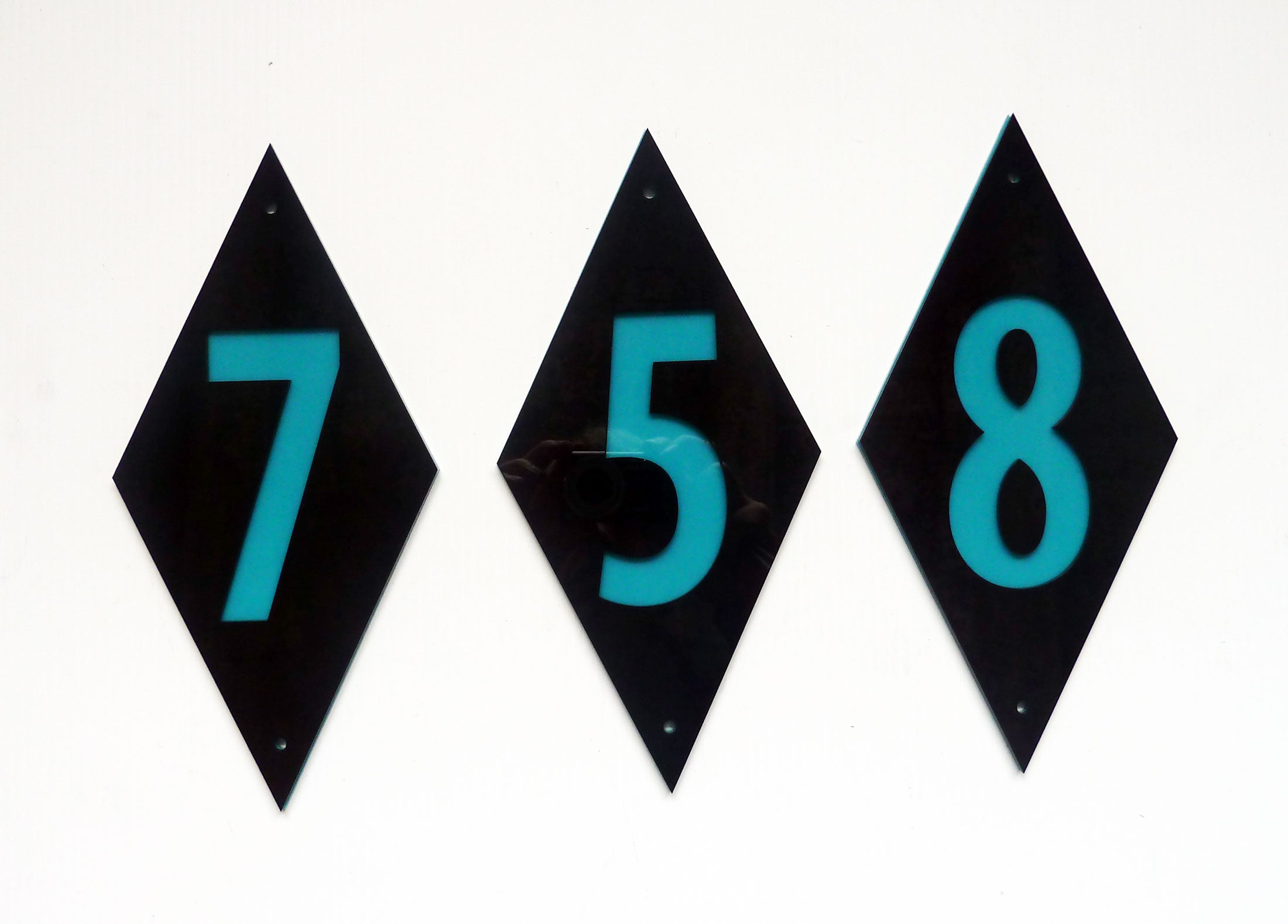 Individual Mid Century Modern House Number - Diamond Shaped Sign