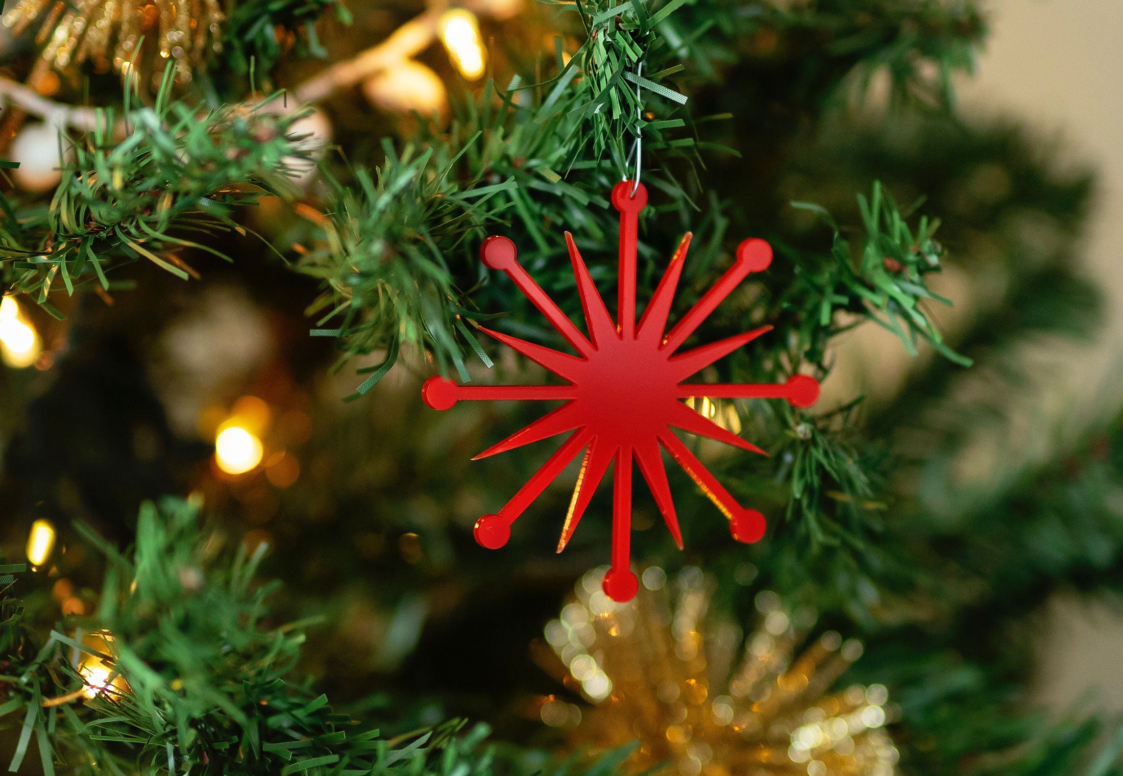 Mid Century Modern Christmas Ornament - Starburst Ornament