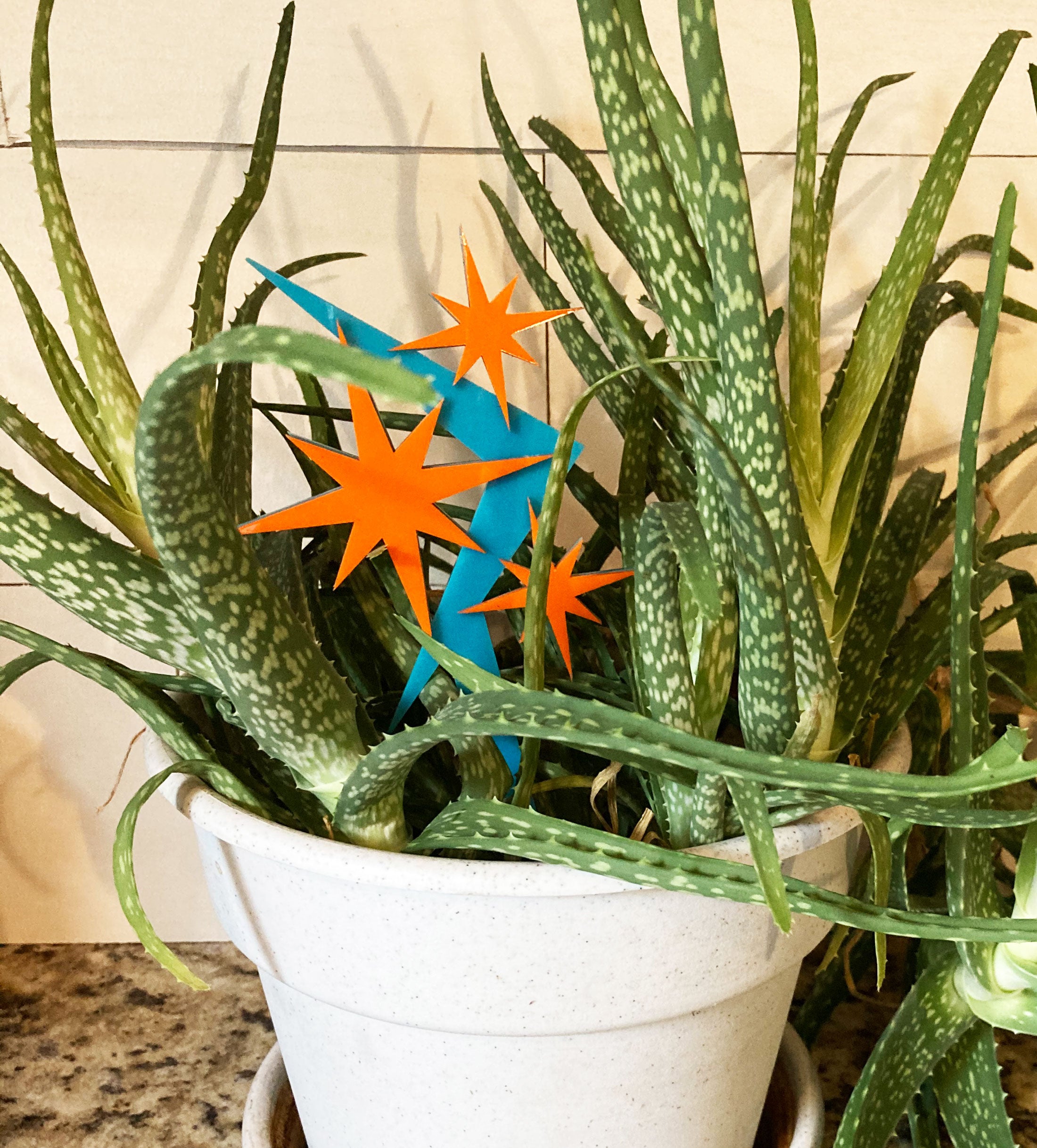 Atomic House Plant Decoration - Boomerang & Stars