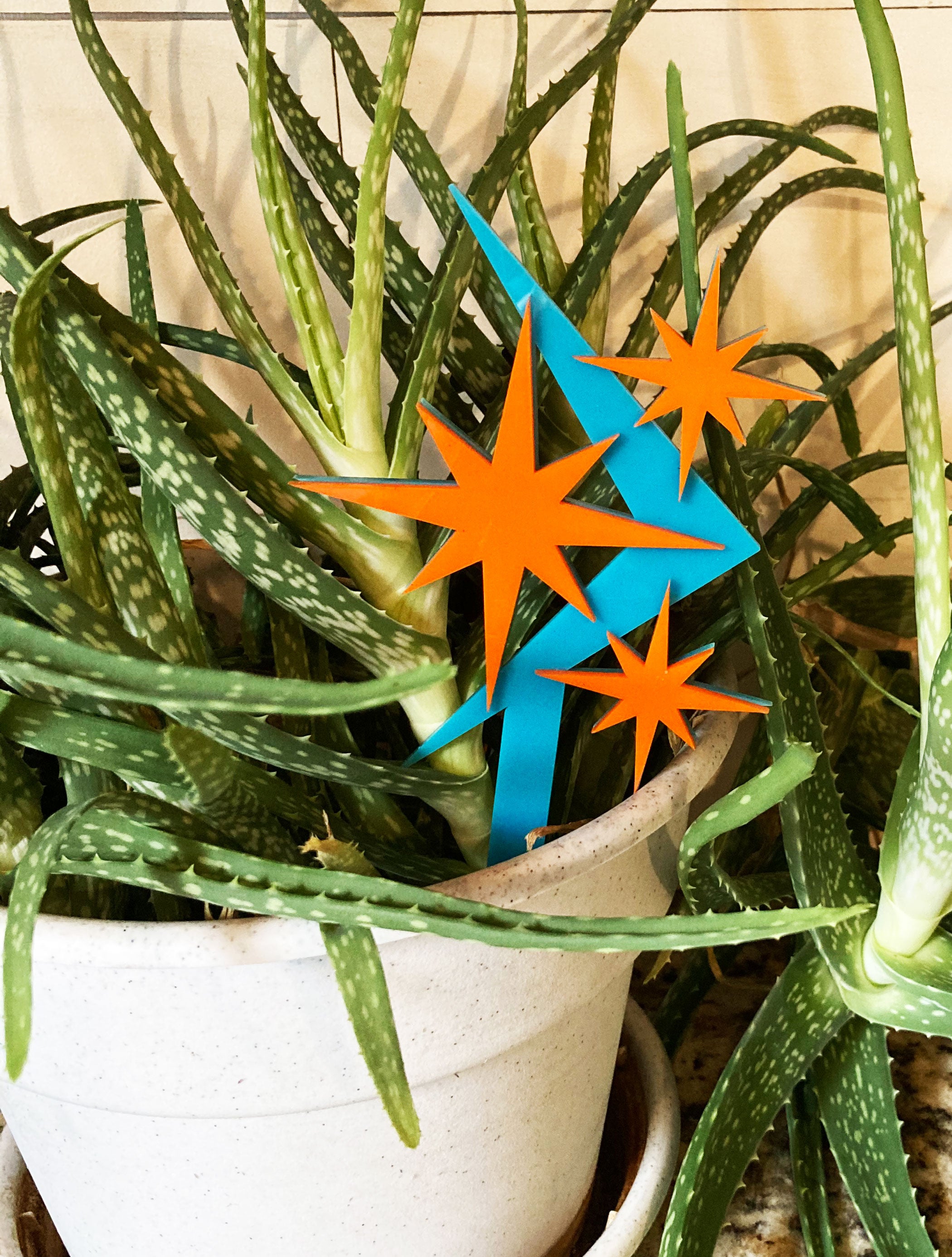 Atomic House Plant Decoration - Boomerang & Stars