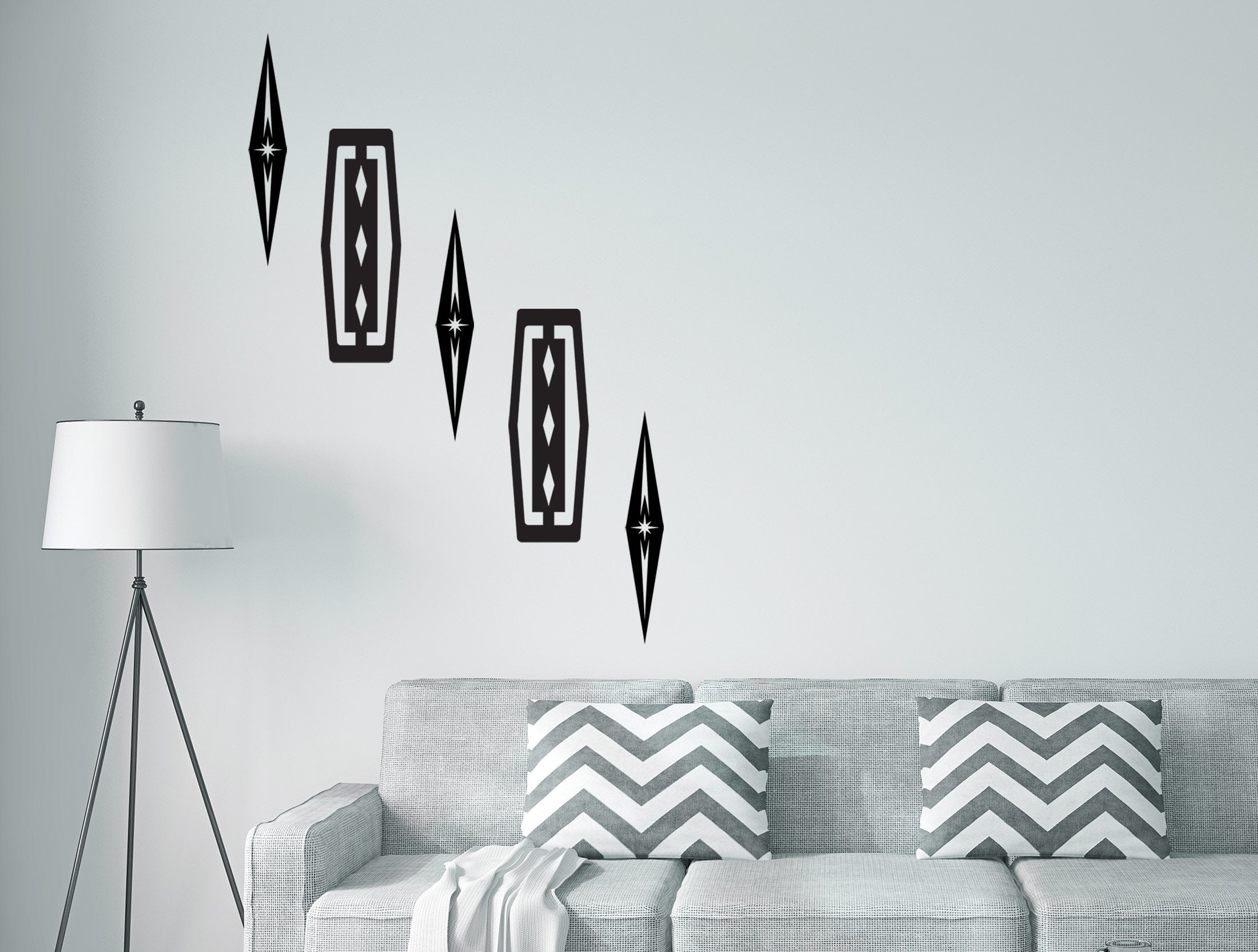 Diamond & Suburban set- 5 Piece Set - Mid Century Modern Wall Decor