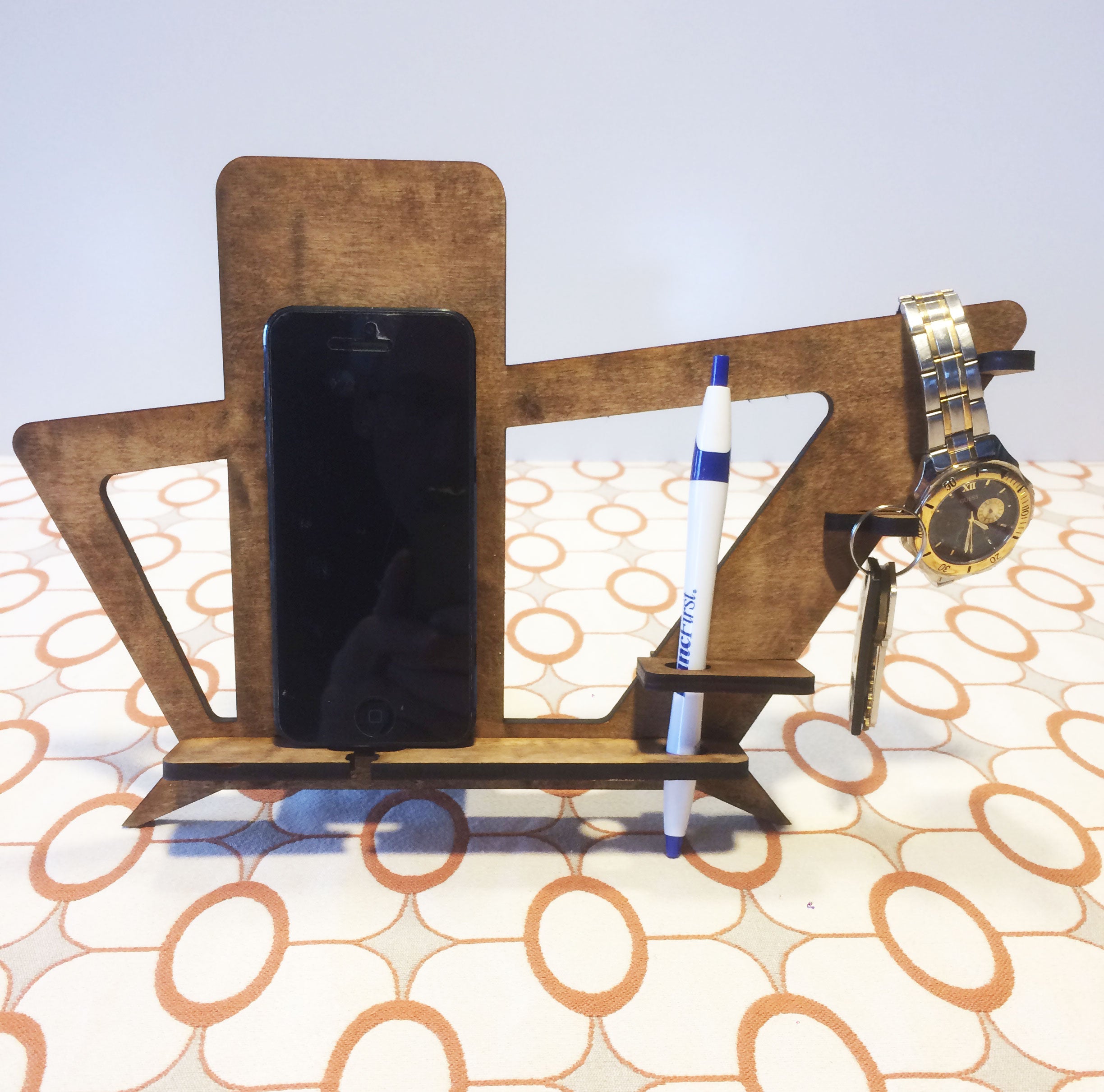 Phone Holder and Docking Station Mid Century Modern Style