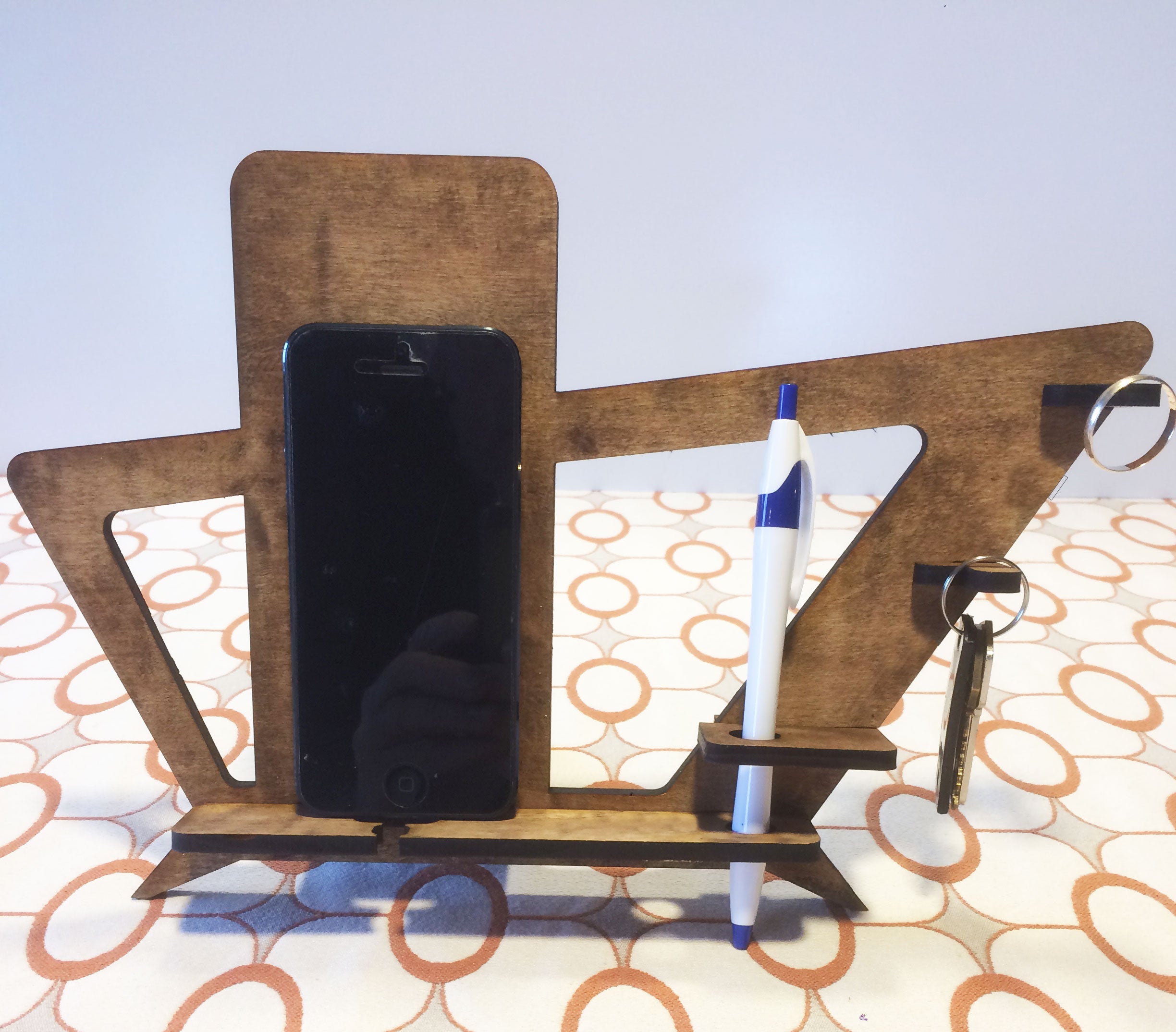 Phone Holder and Docking Station Mid Century Modern Style
