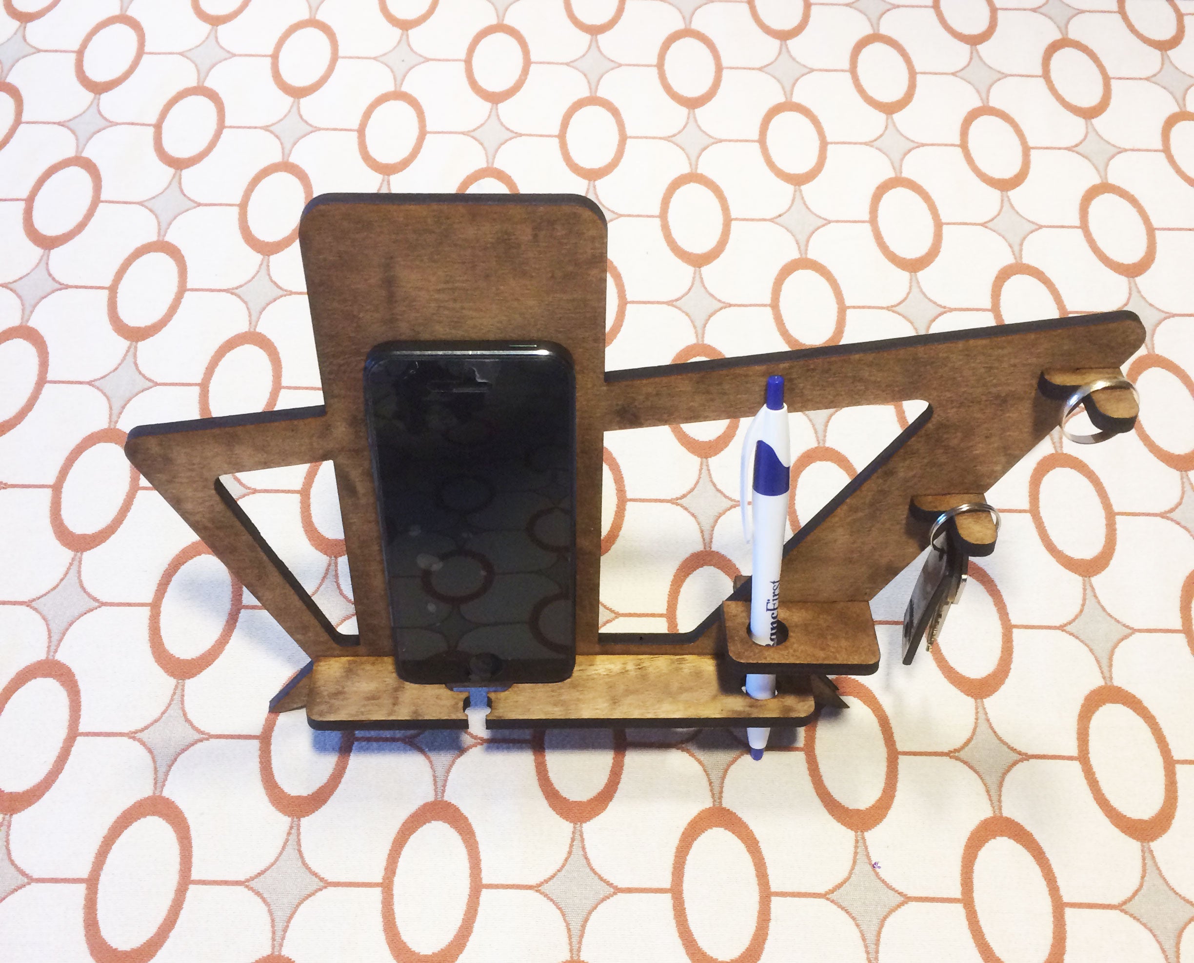 Phone Holder and Docking Station Mid Century Modern Style