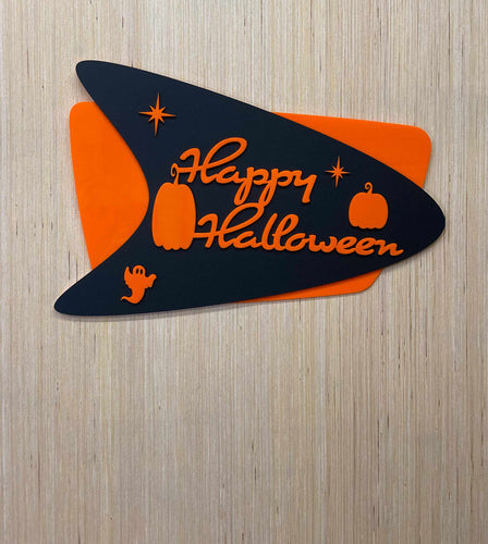 Happy Halloween Boomerang Wall Sign | Pumpkin & Ghost
