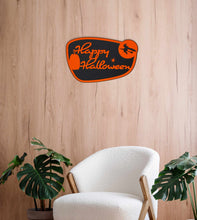 Load image into Gallery viewer, Happy Halloween Wall Sign | Witch &amp; Pumpkin