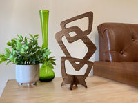 Mid Century Modern Table Decor | Wood Sculpture "The Martin"