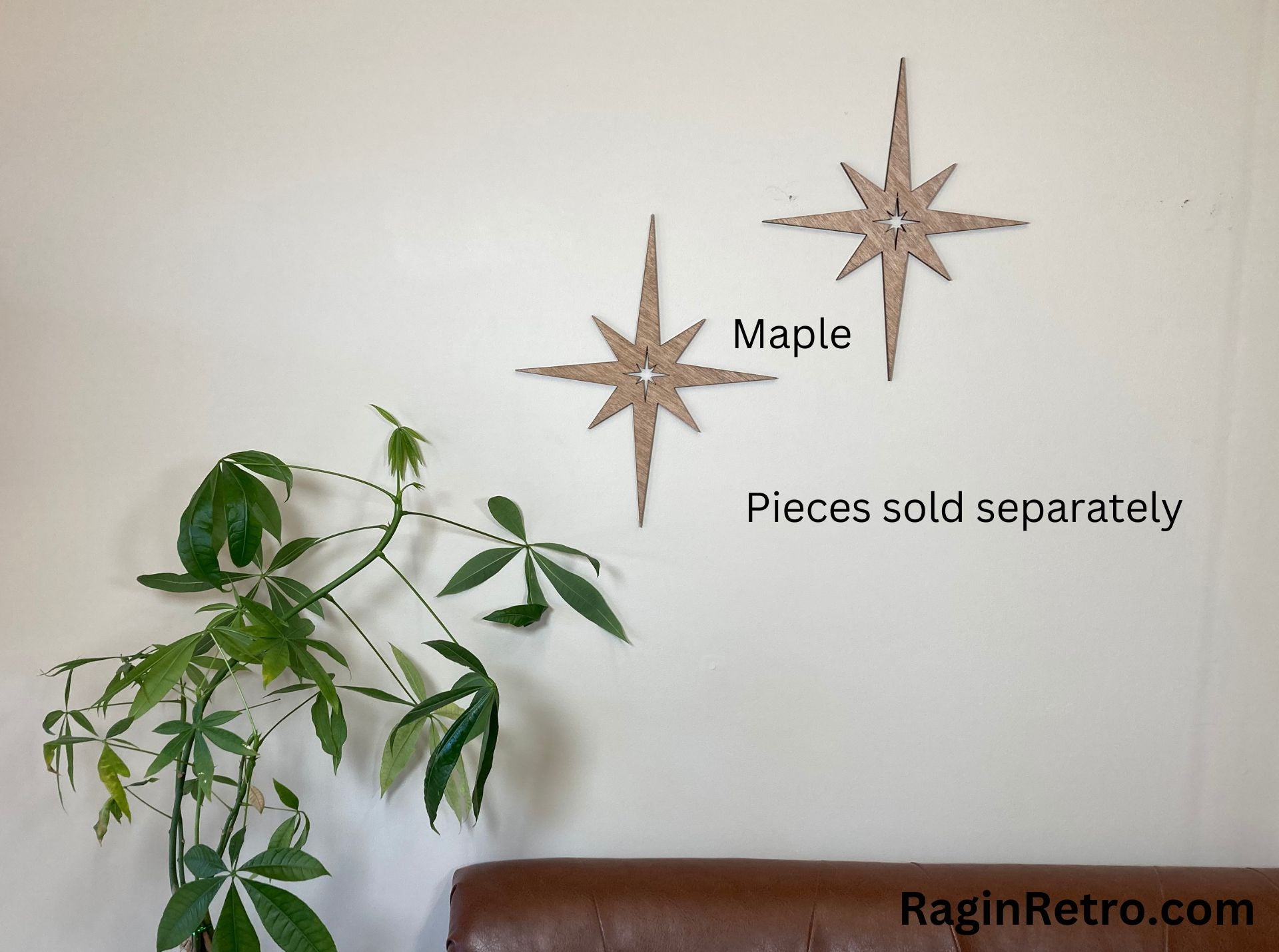 The Sparkle - Mid-century Modern 8 Point Wood Starburst