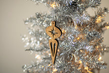 Load image into Gallery viewer, Wood Mid Century Modern Christmas Ornament - Icicle Ornament