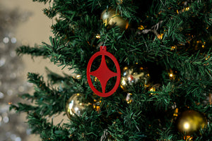 4 Point Star Christmas Ornament - Retro Style