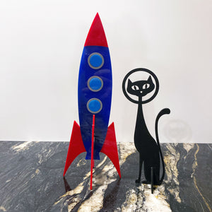 Atomic Space Rocket with Black Cat