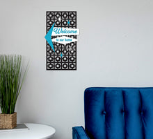 Load image into Gallery viewer, Mid Century Modern Style Welcome Sign w/Breezeway Block Background
