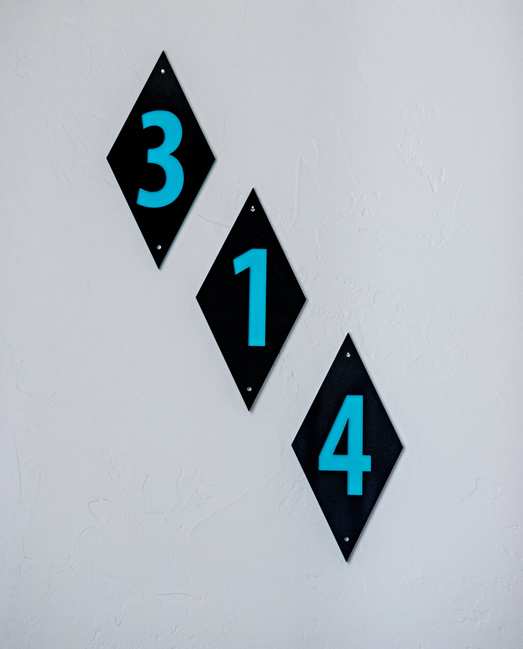 Individual Mid Century Modern House Number - Diamond Shaped Sign