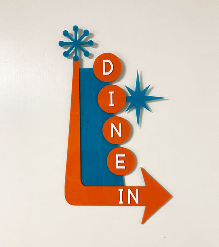 Mid Century Modern Style Kitchen Sign | Dine In