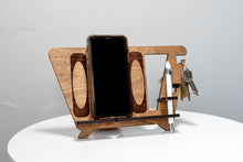 Load image into Gallery viewer, Wood Phone Docking Station - Mid Century Modern Style