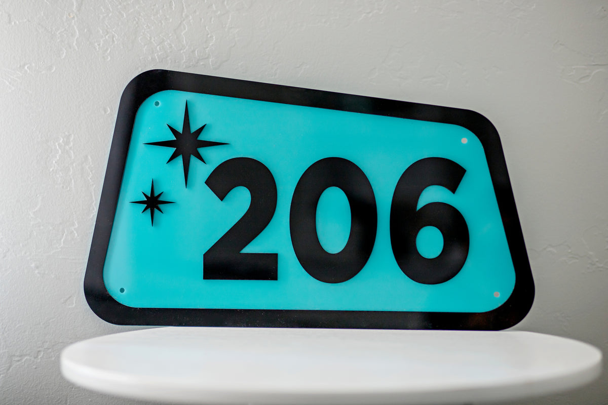 Mid Century Modern House Number Sign, Custom Address Sign #23 – Ragin Retro
